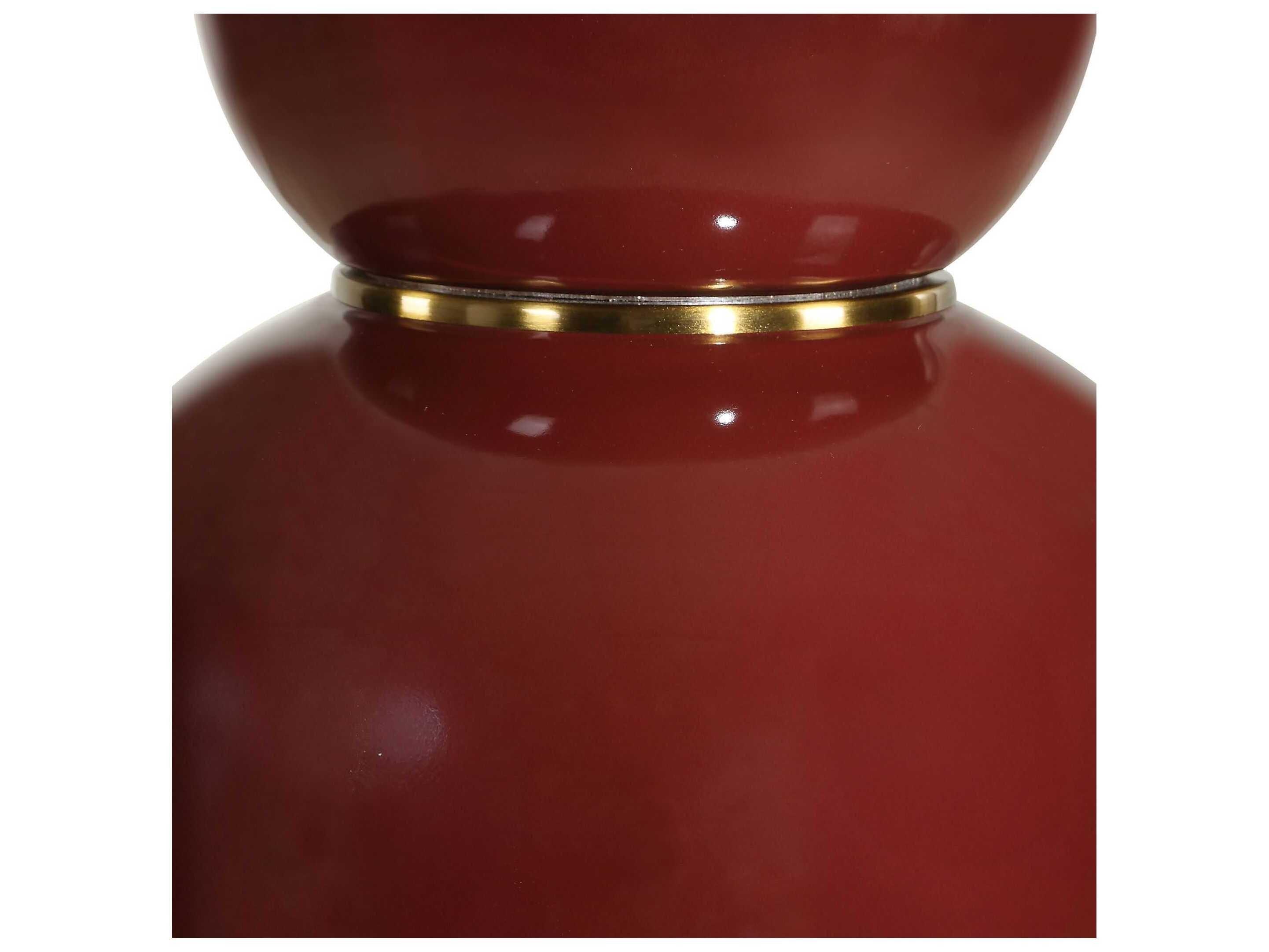 Uttermost Gourd Deep Burgundy Round Hardback Red Buffet Lamp