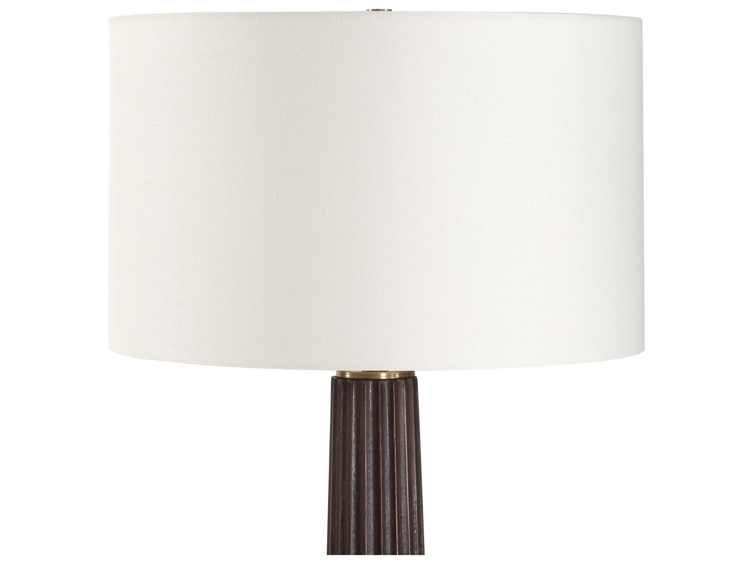 Uttermost Forage Dark Oak Stain Drum Hardback Brown Floor Lamp