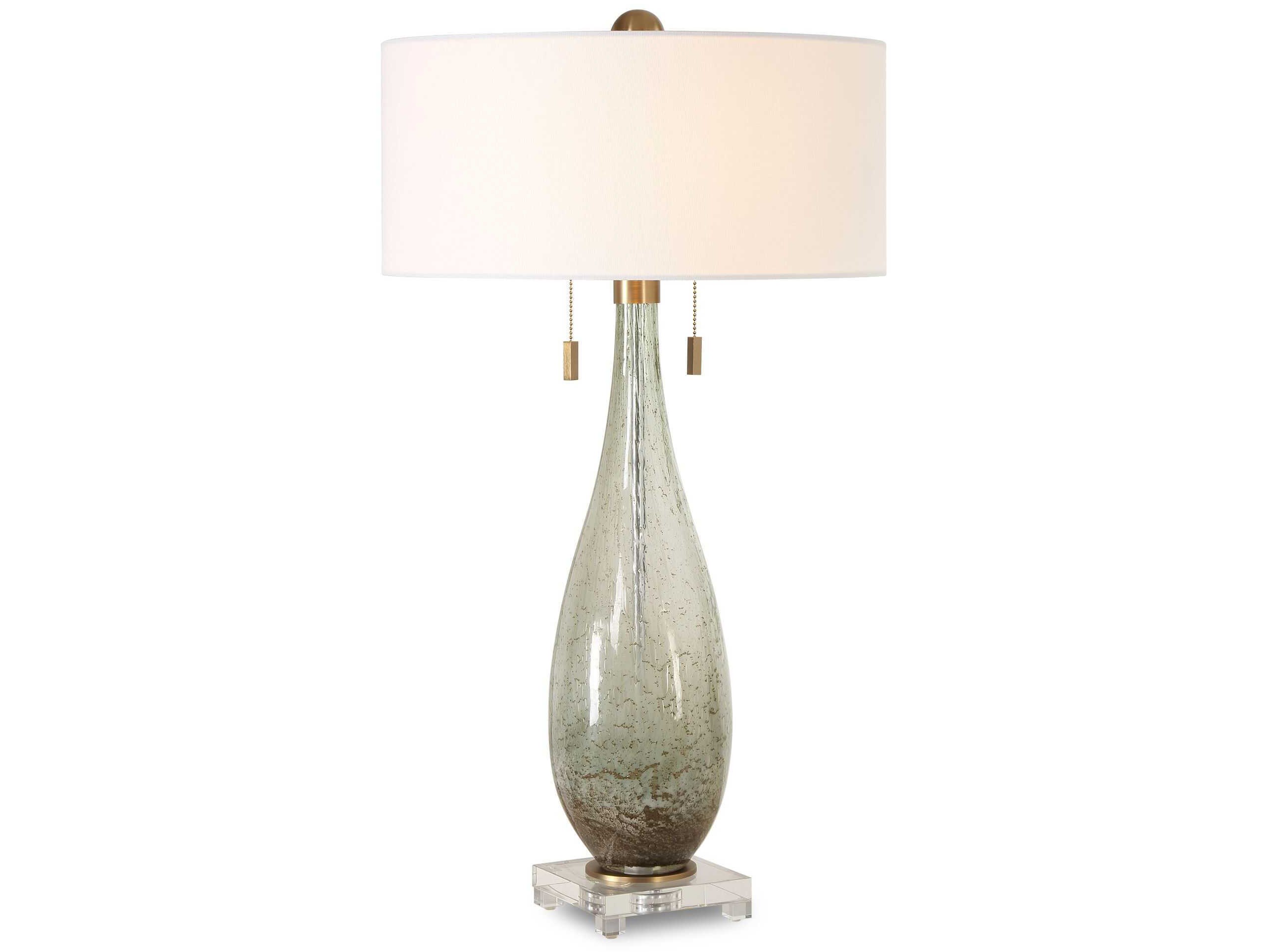 Uttermost Cardoni Smokey Fern Green Round Hardback Buffet Lamp