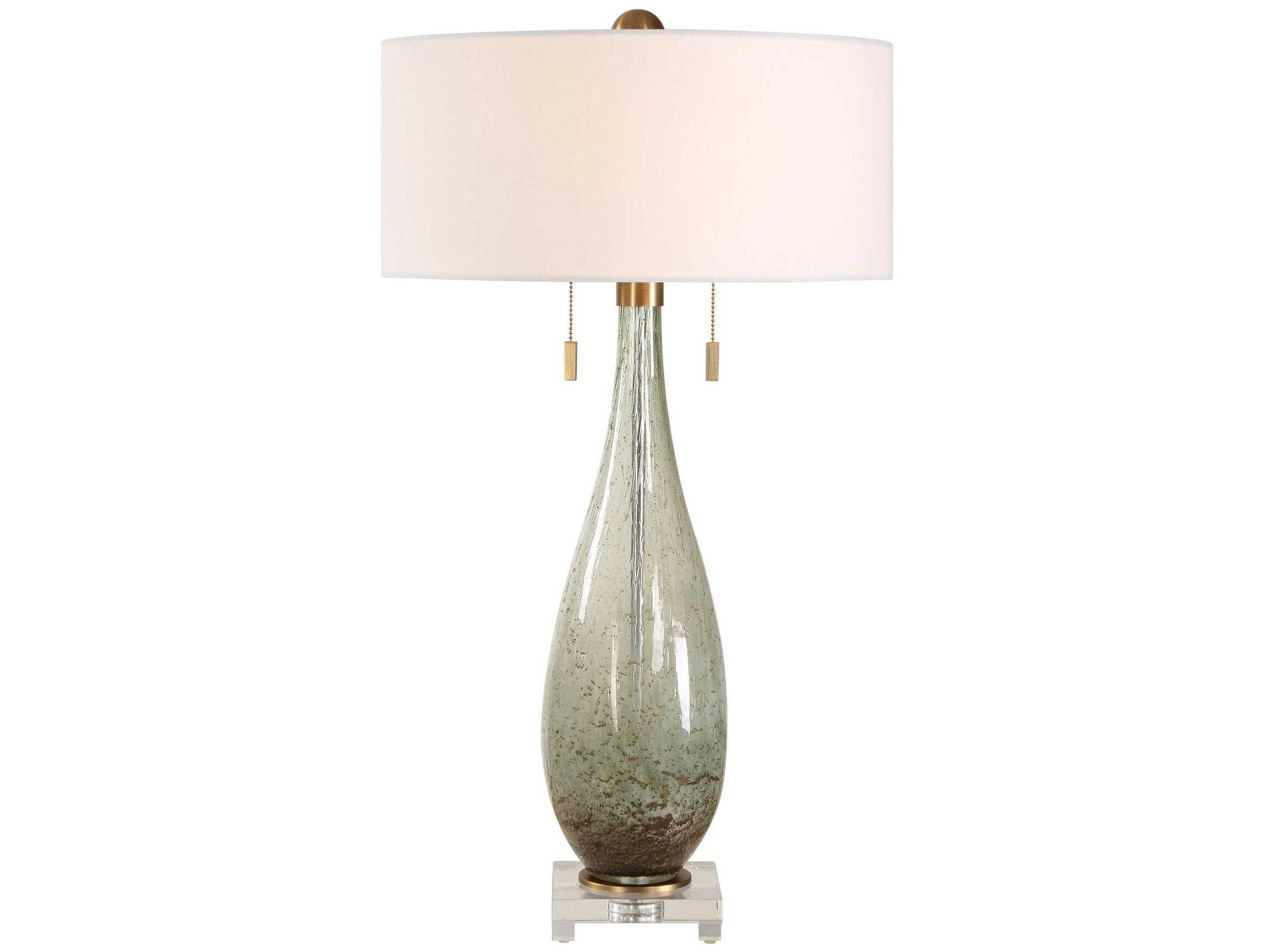 Uttermost Cardoni Smokey Fern Green Round Hardback Buffet Lamp