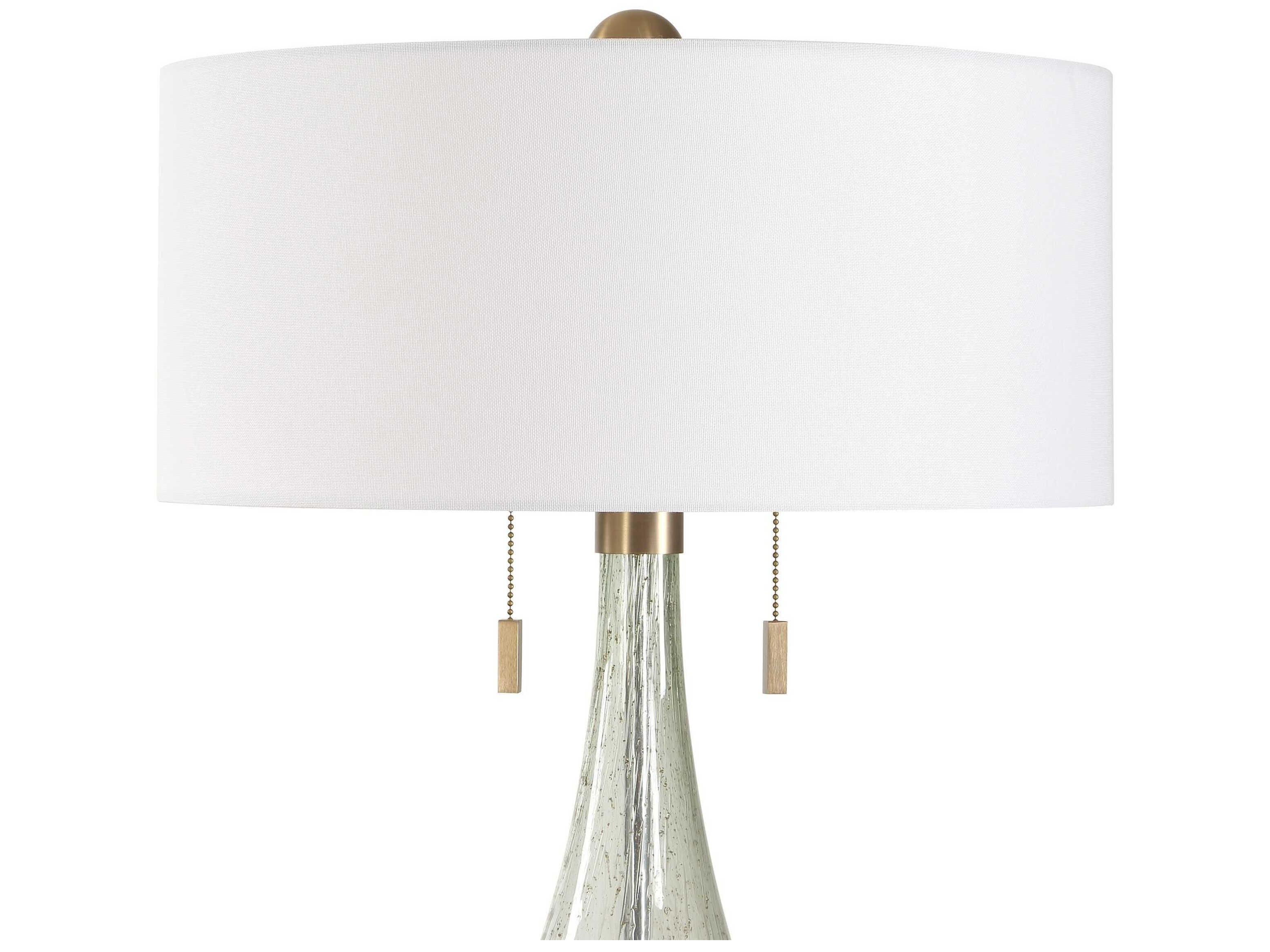 Uttermost Cardoni Smokey Fern Green Round Hardback Buffet Lamp