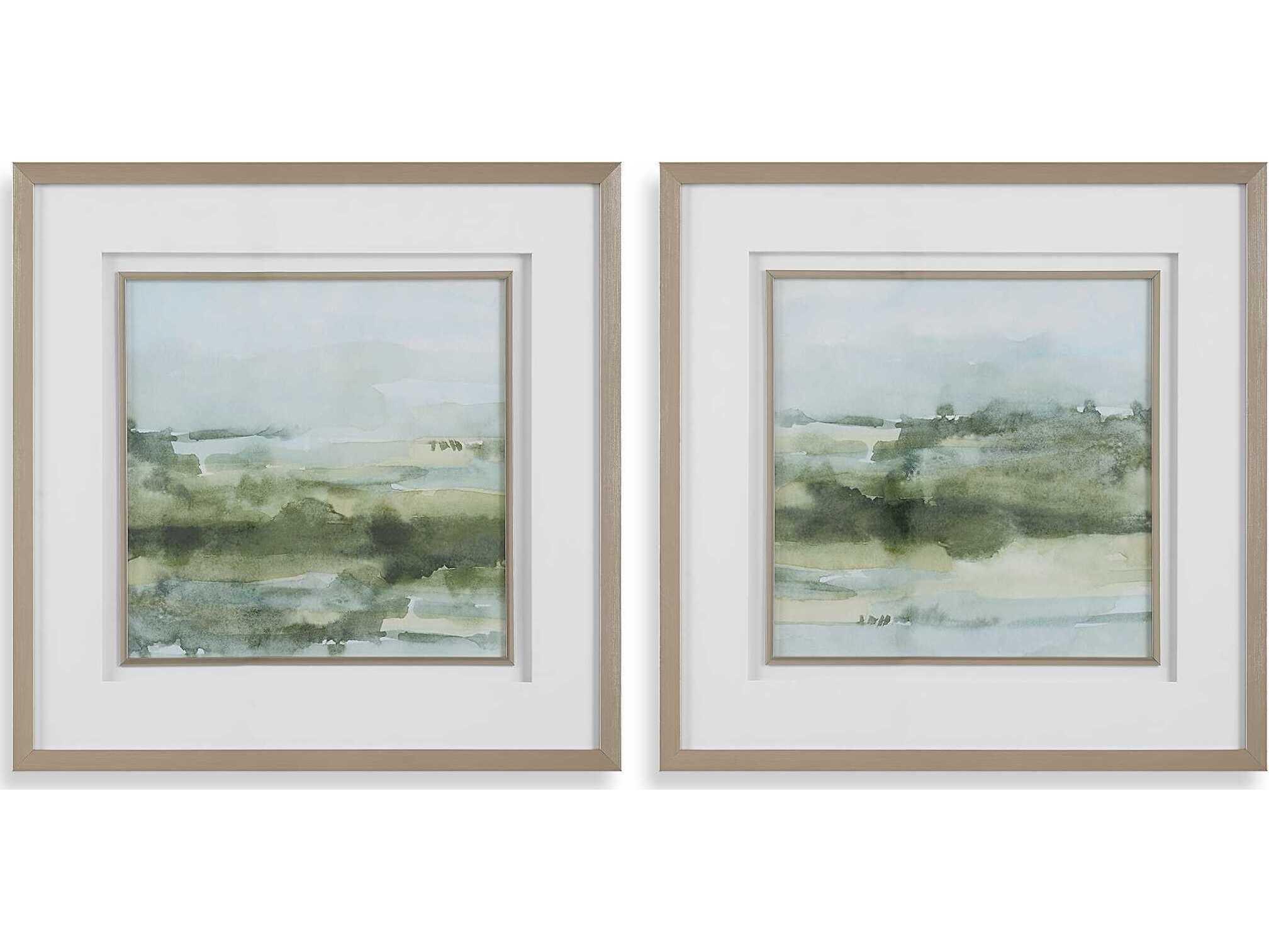 Uttermost Soft Sage Abstract Landscape Prints (Set of 2)