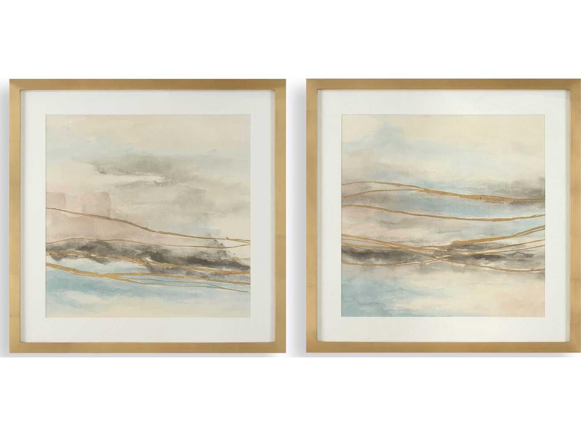 Uttermost So Golden Abstract Landscape Prints Set of 2