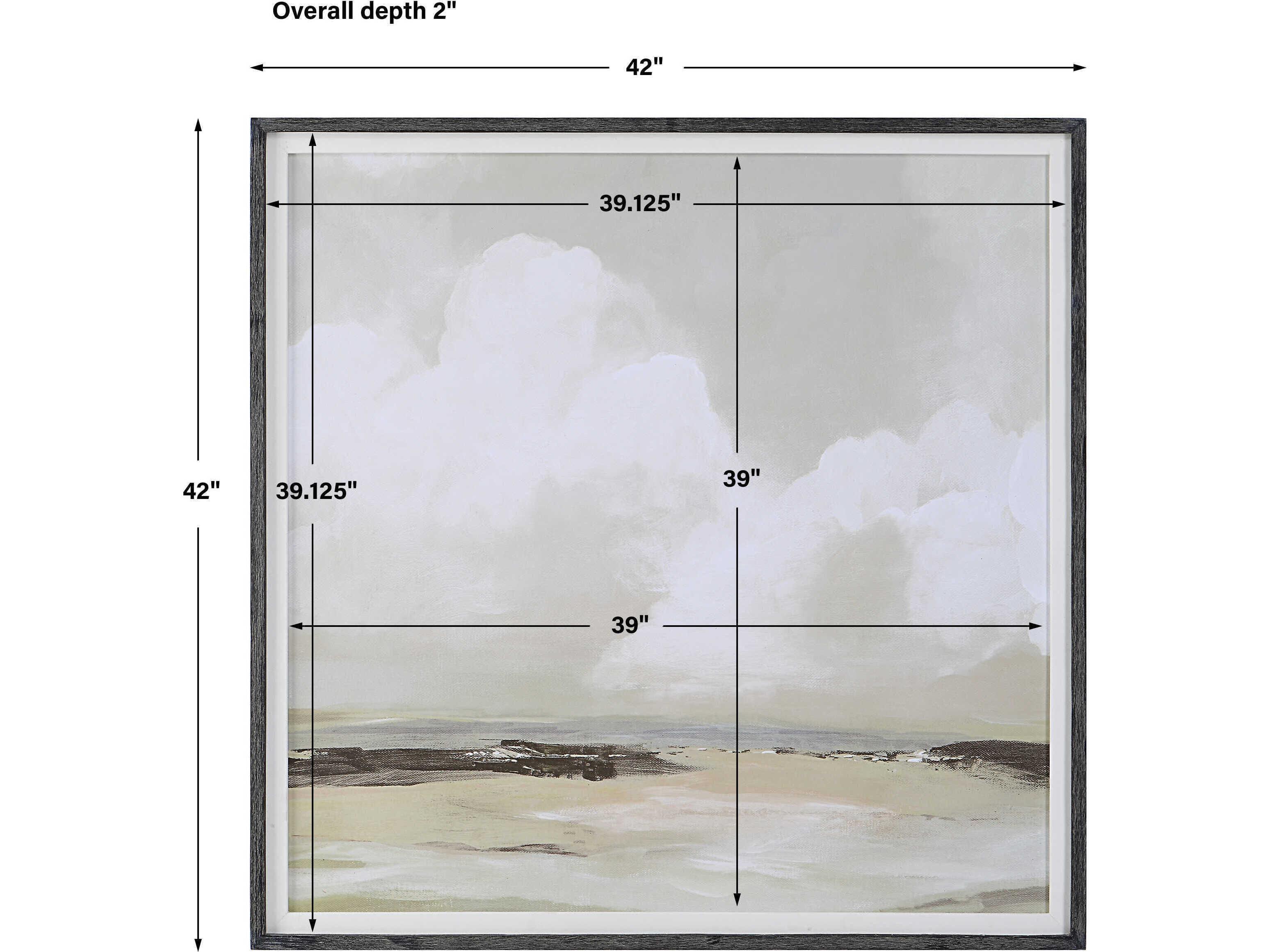 Uttermost Soft Clouds Dark Espresso Framed Print Wall Art