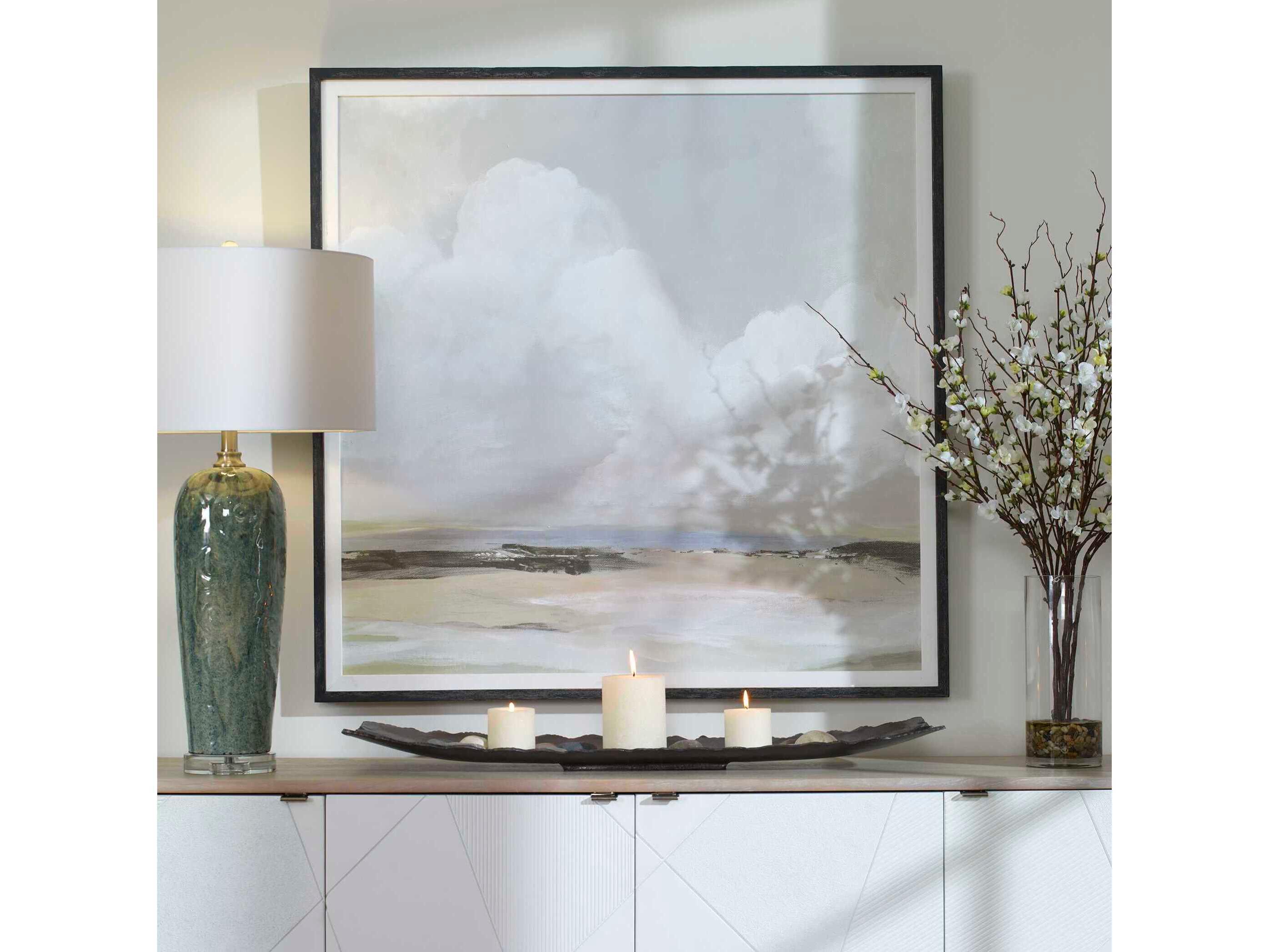 Uttermost Soft Clouds Dark Espresso Framed Print Wall Art