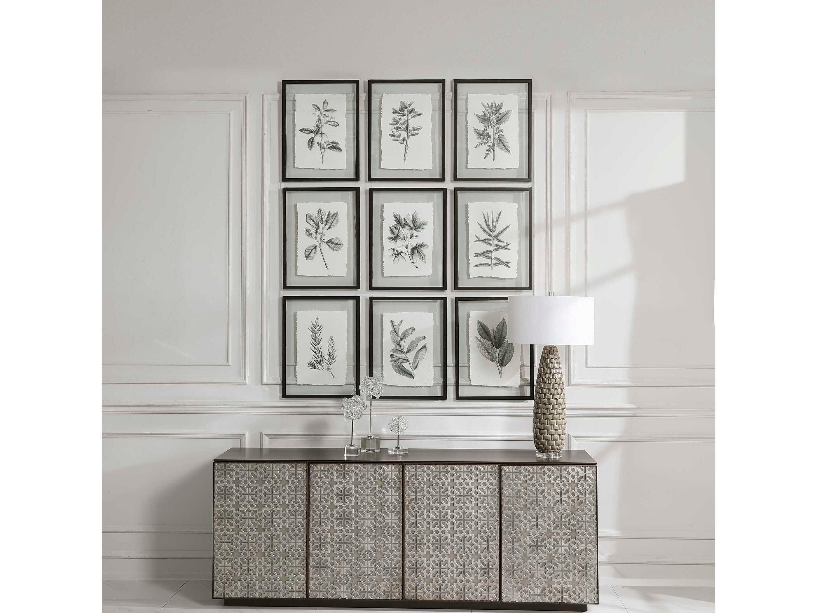 Uttermost Farmhouse Florals Canvas Wall Art Set of 9