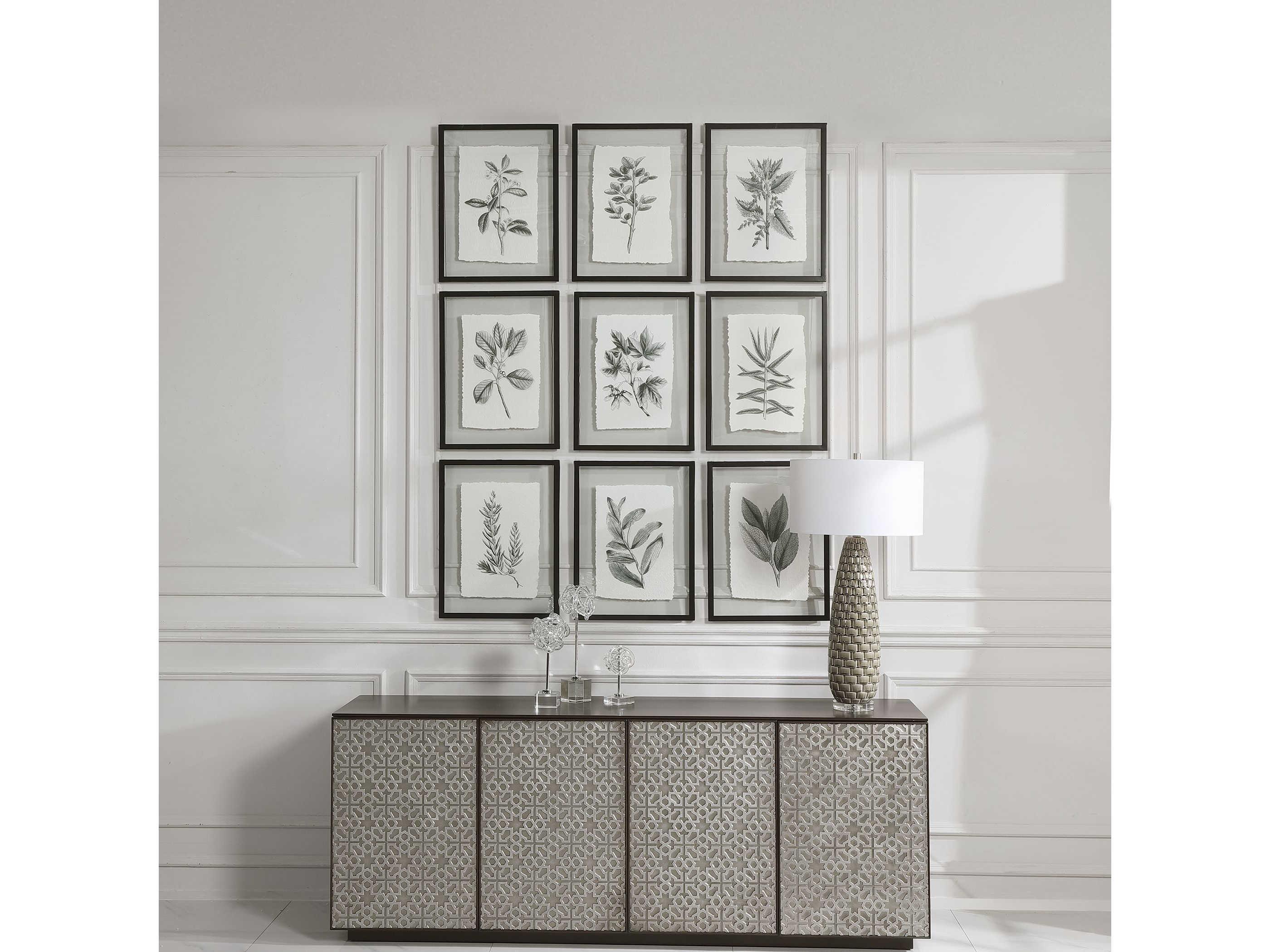 Uttermost Farmhouse Florals Canvas Wall Art Set of 9