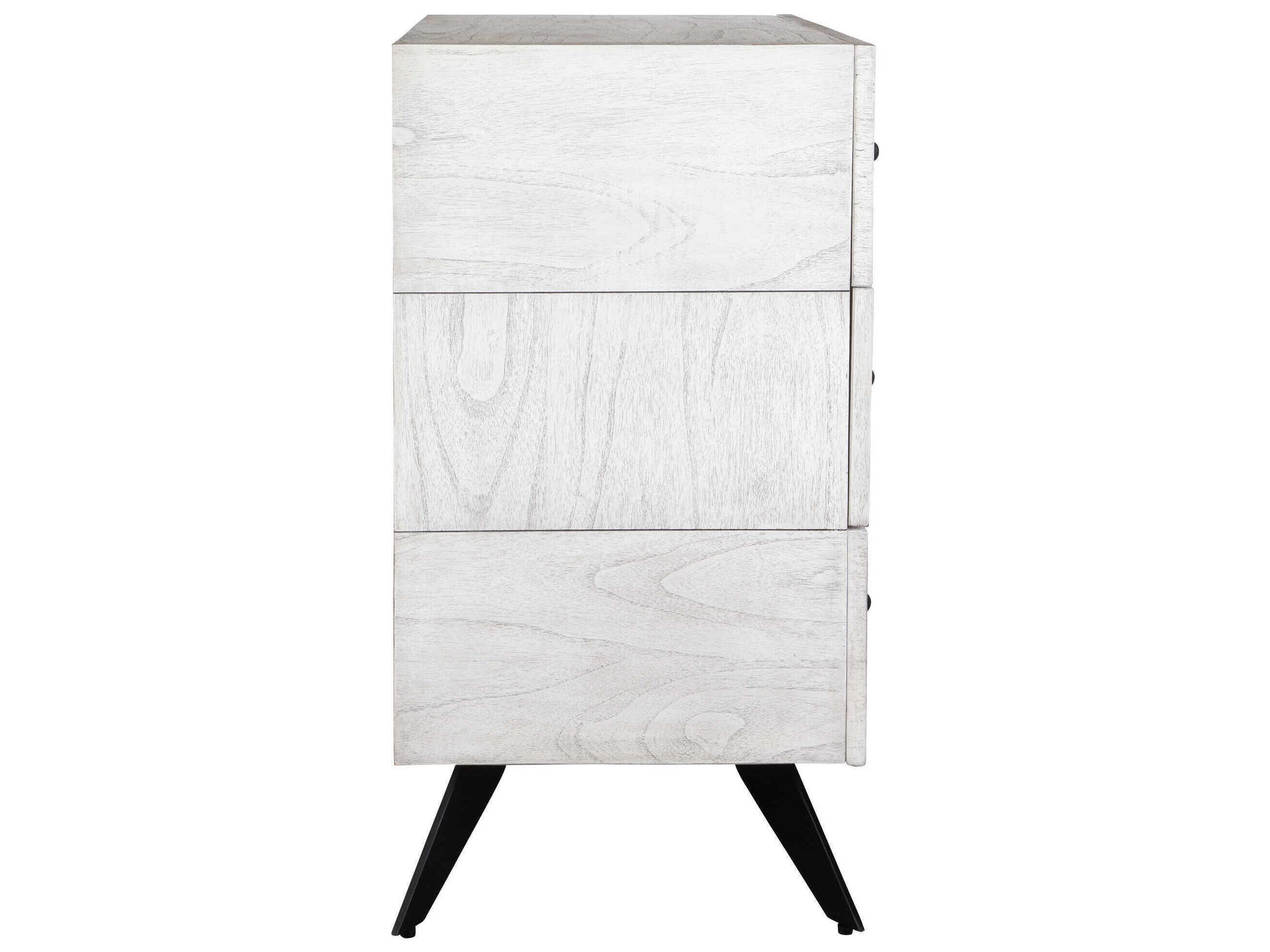 Uttermost Vivi White Black Mindi Wood Accent Chest