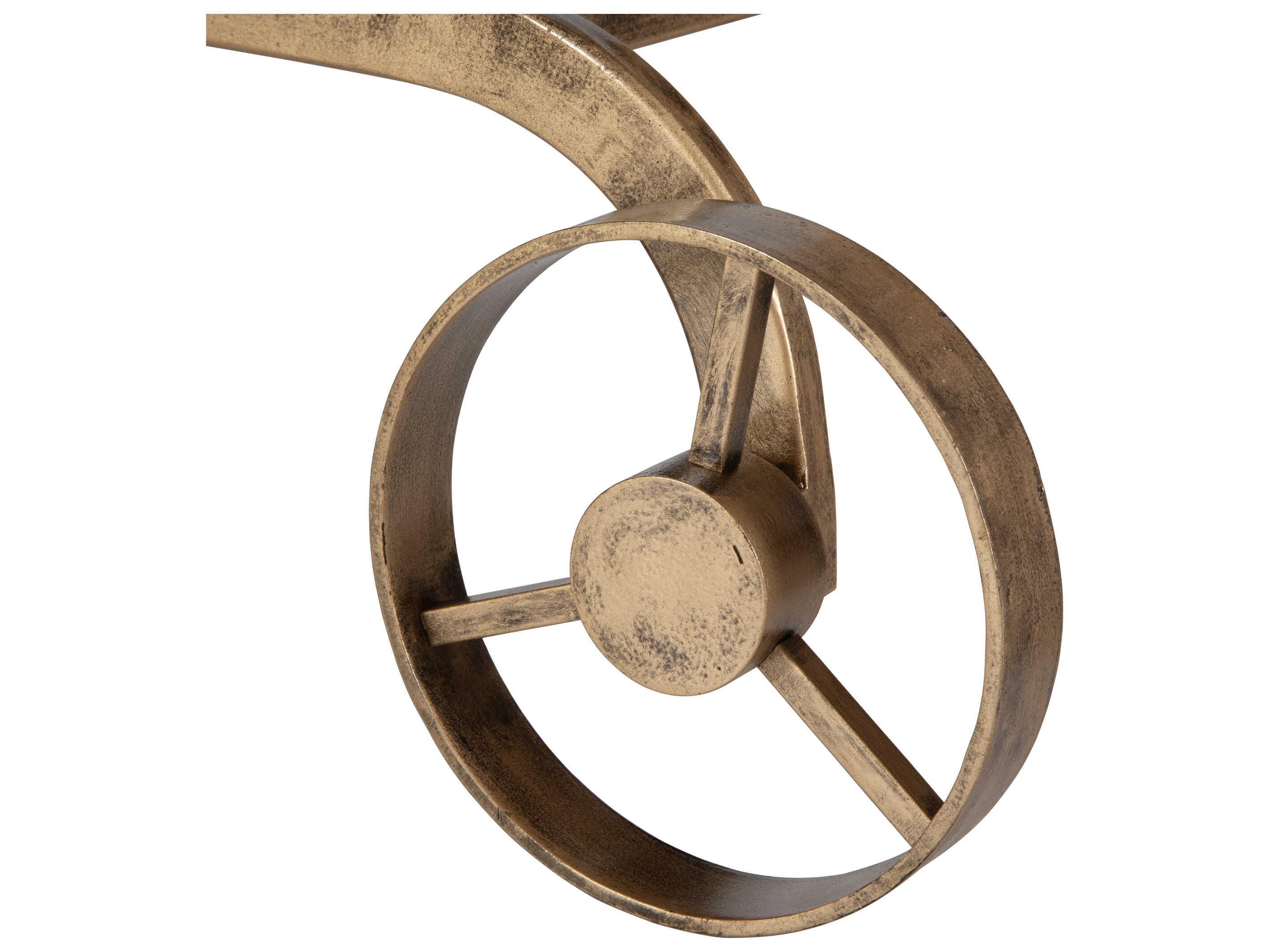 Uttermost Carrinho Glass Antique Brass Bar Cart