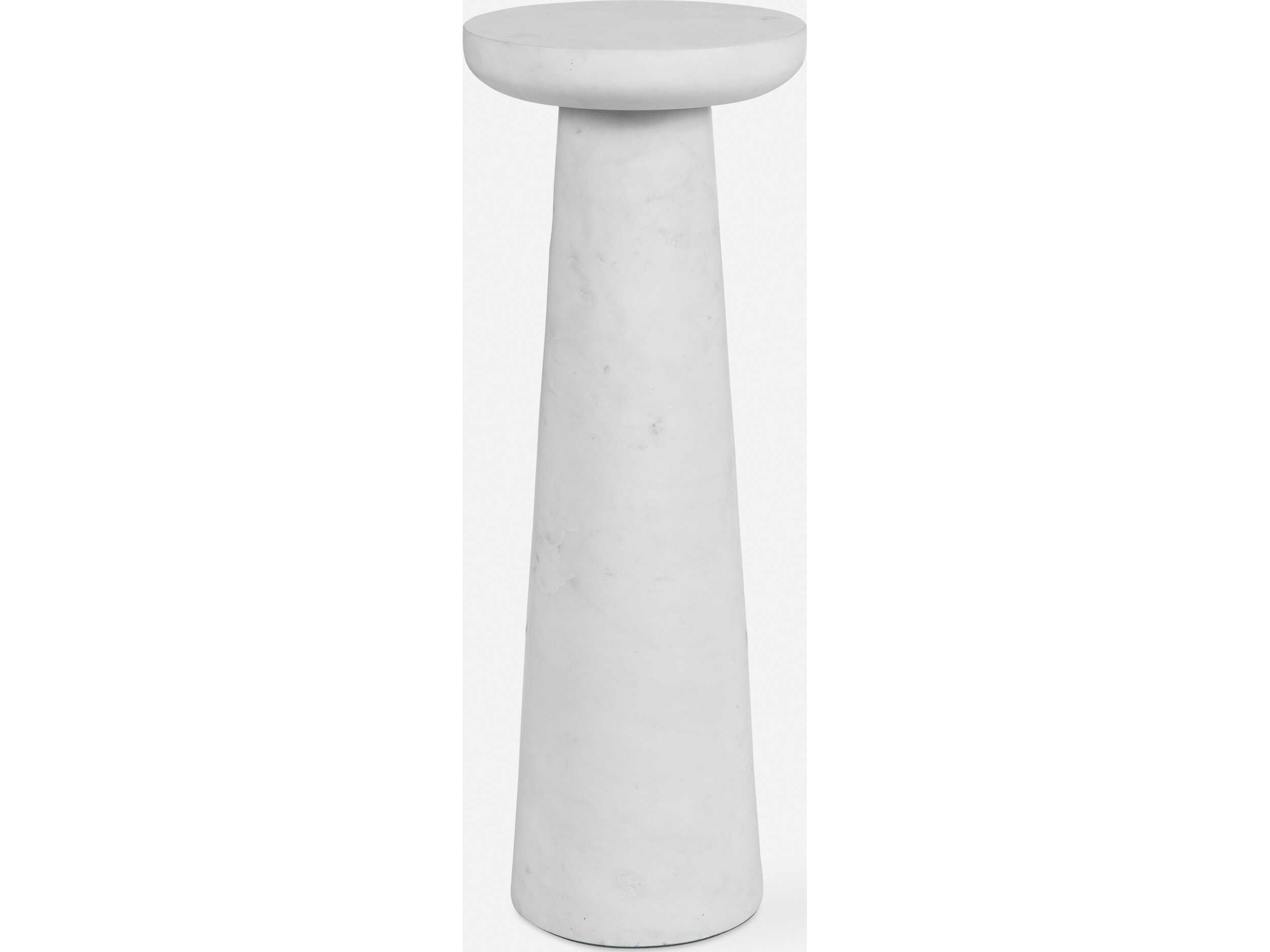 Uttermost Lirra Round Marble White End Table