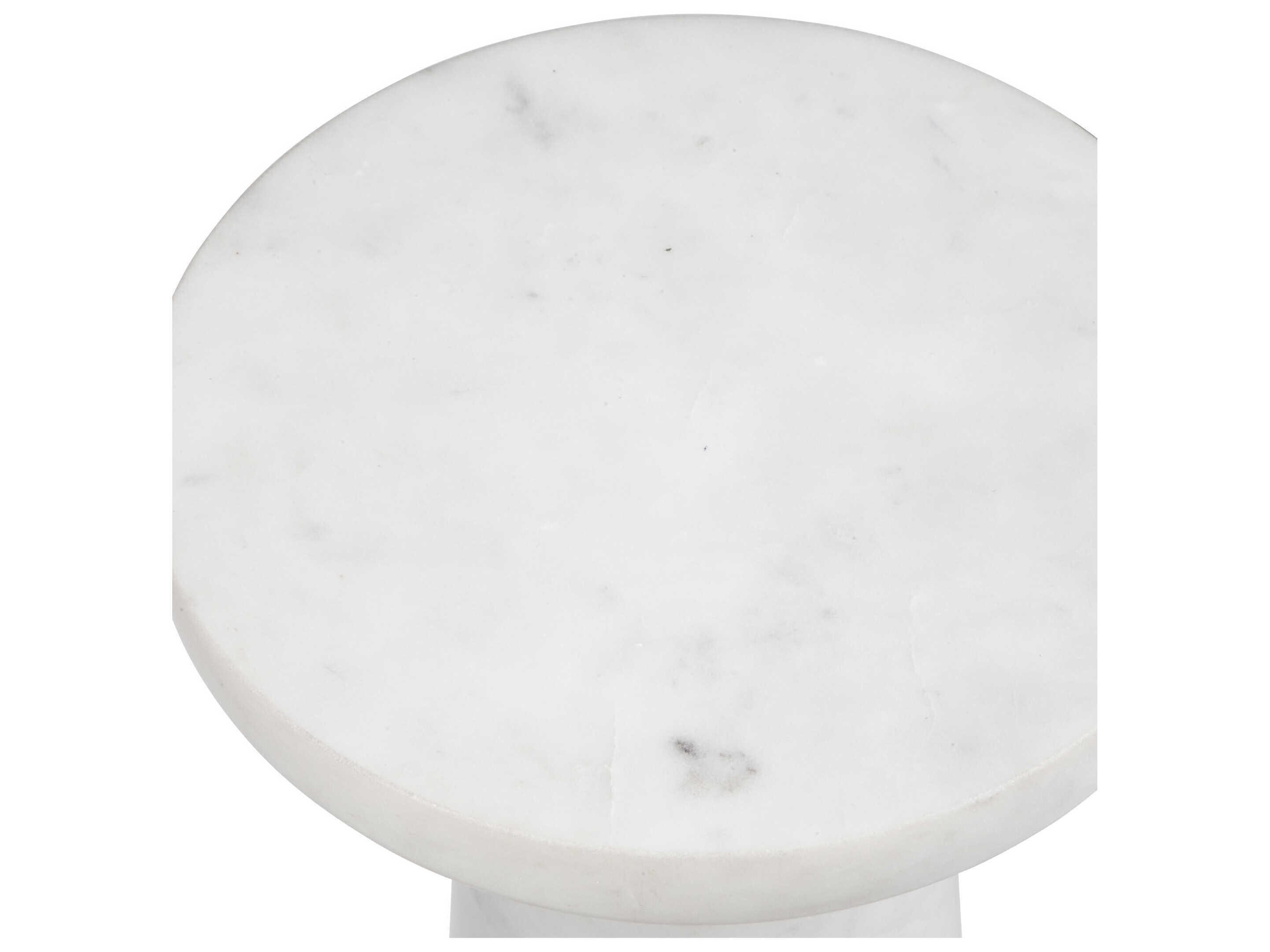 Uttermost Lirra Round Marble White End Table