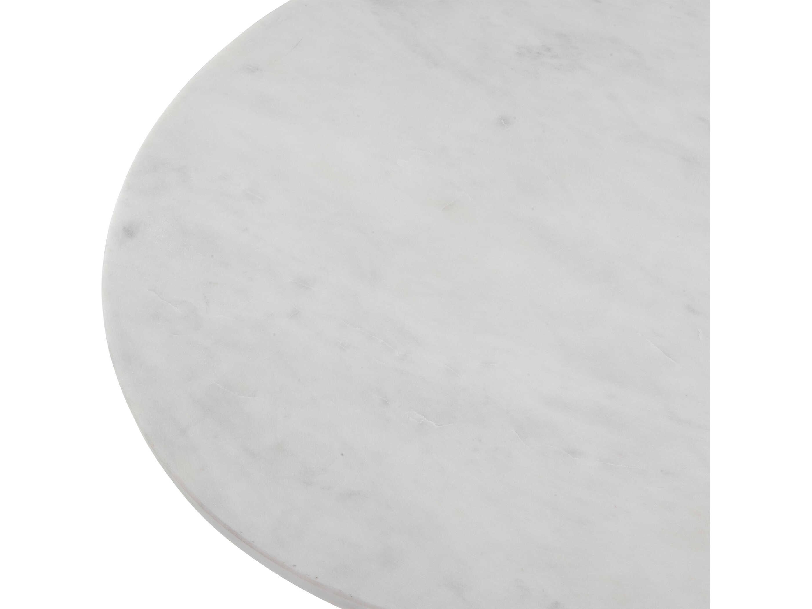 Uttermost Midsummer Round Marble Antique Brass End Table