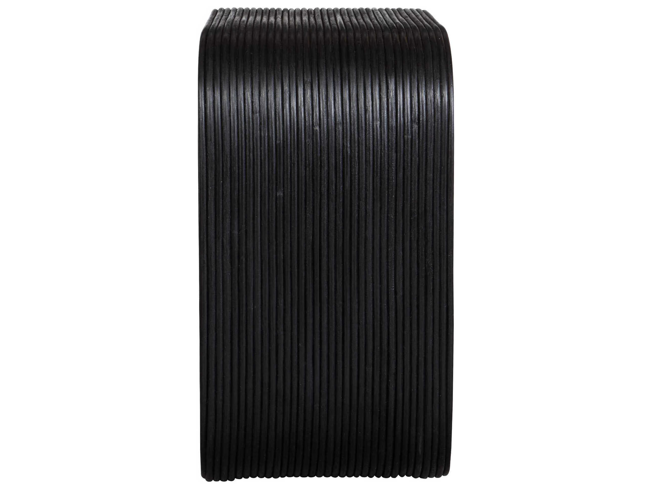 Uttermost Compton Rectangular Rattan Black End Table