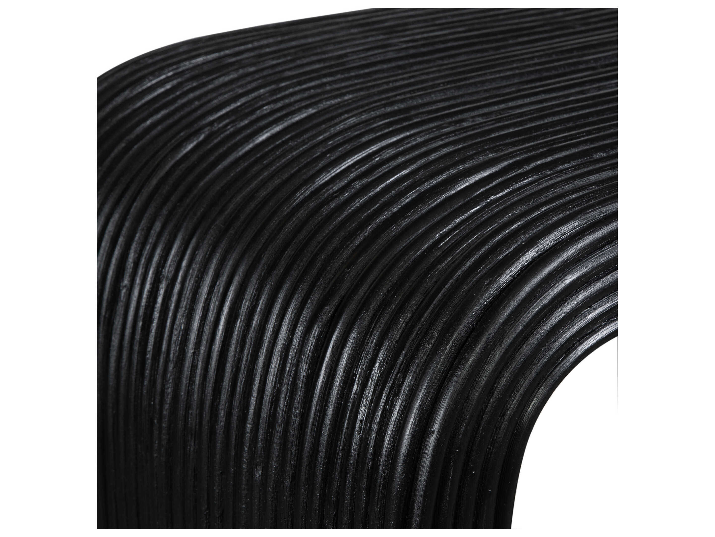 Uttermost Compton Rectangular Rattan Black End Table