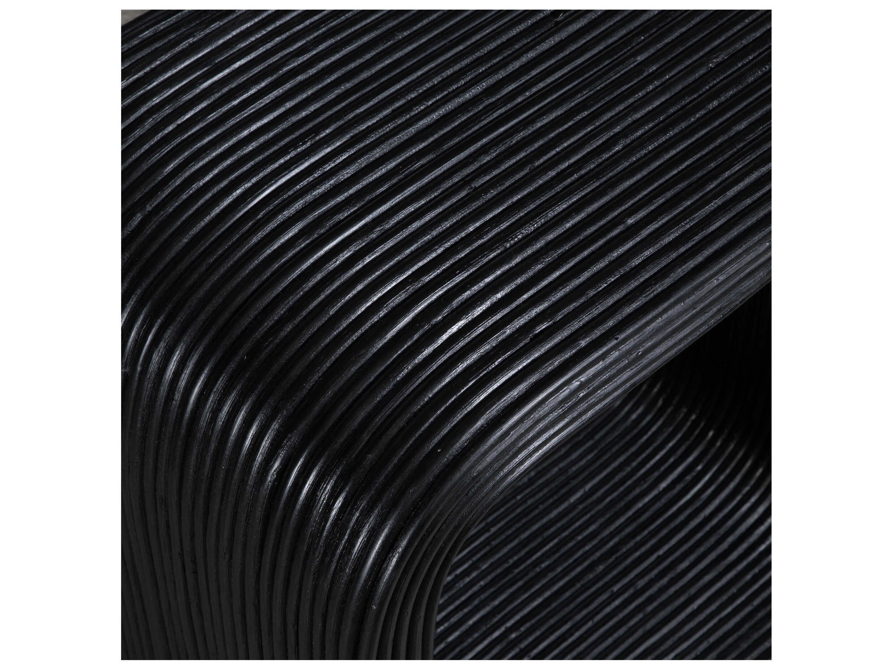 Uttermost Compton Rectangular Rattan Black End Table