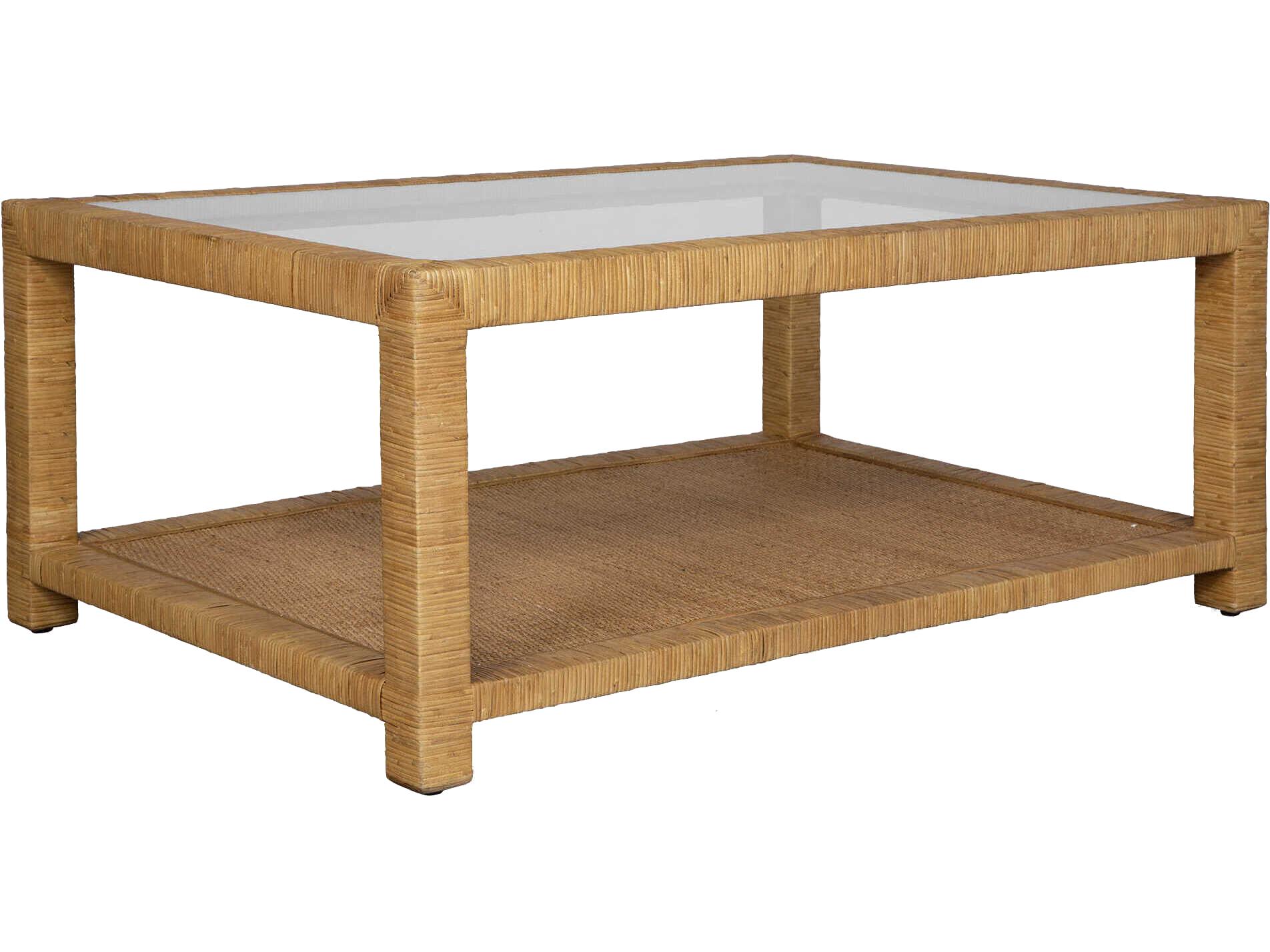 Uttermost Kensing Rectangular Glass Natural Coffee Table
