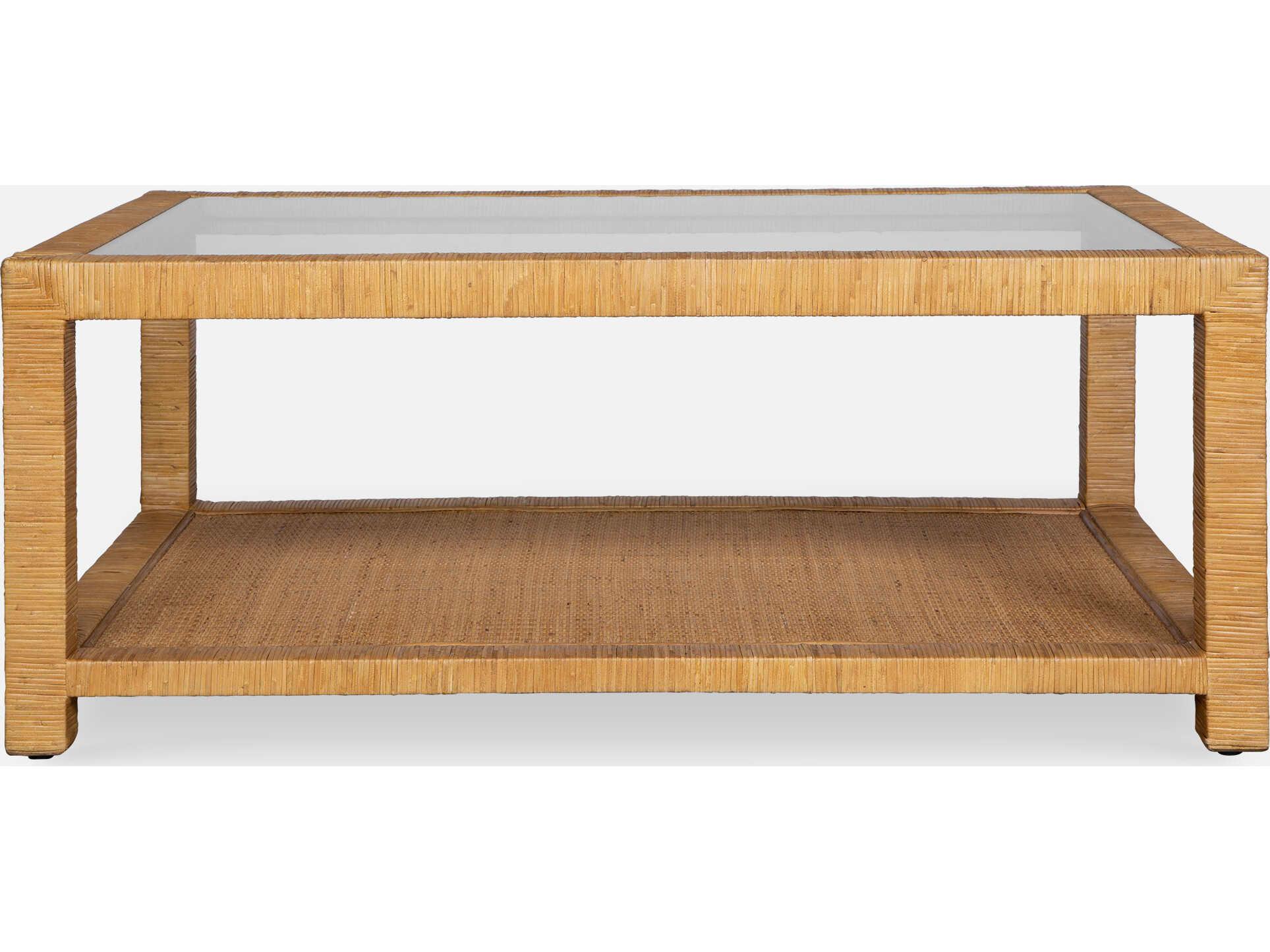 Uttermost Kensing Rectangular Glass Natural Coffee Table