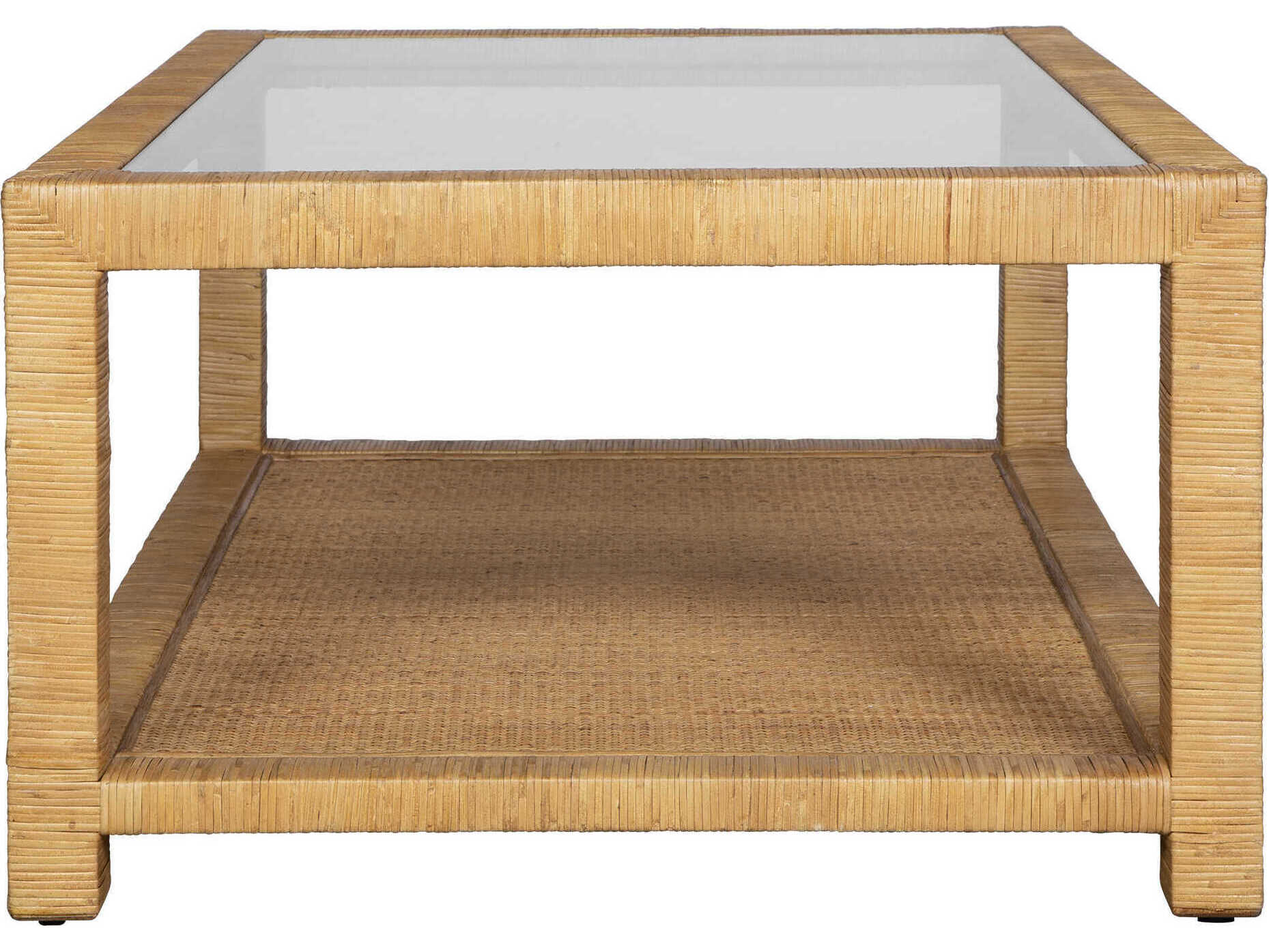 Uttermost Kensing Rectangular Glass Natural Coffee Table