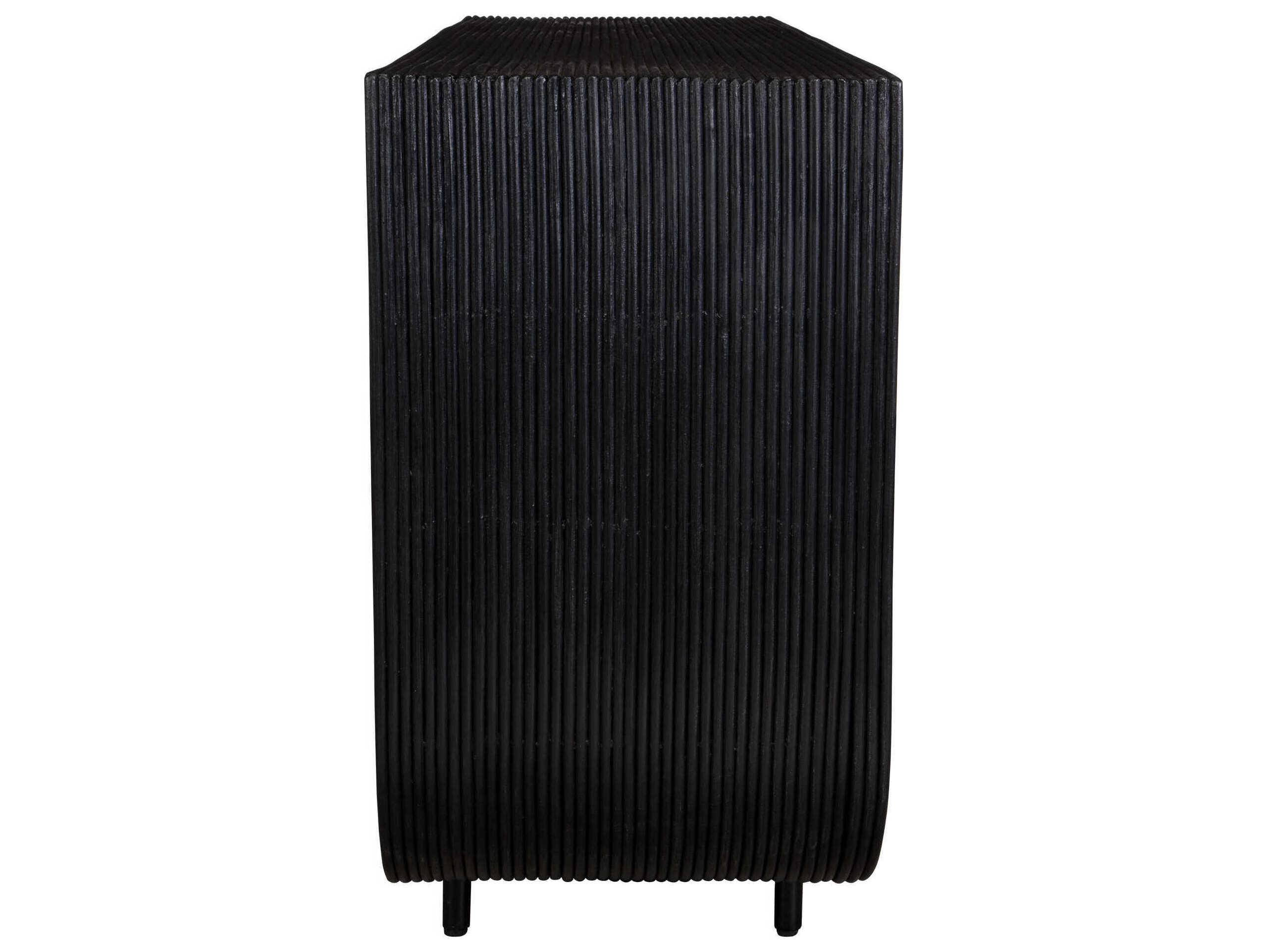 Uttermost Compton Rectangular Rattan Black Console Table