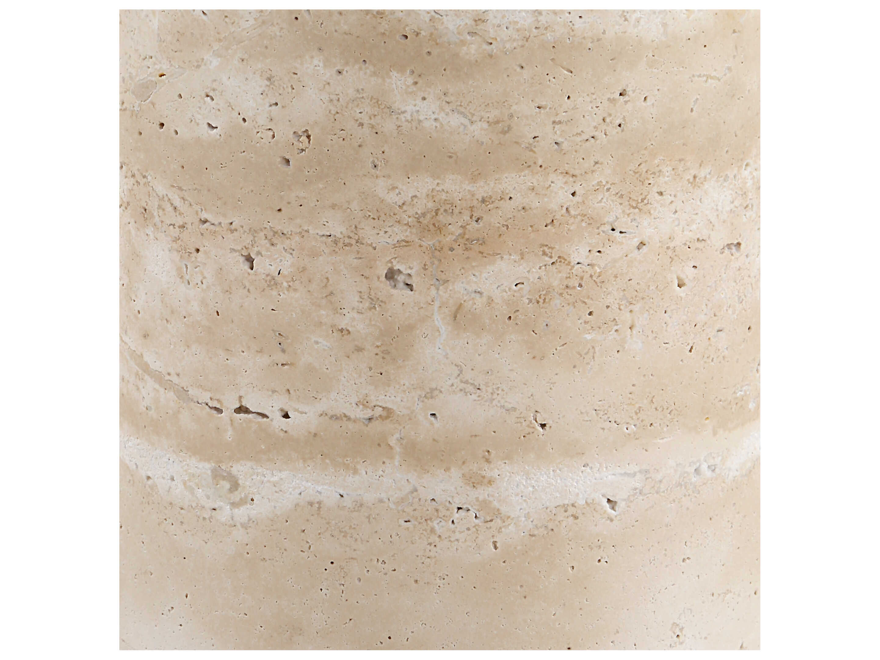 Uttermost Malya Round Stone Travertine Brass End Table