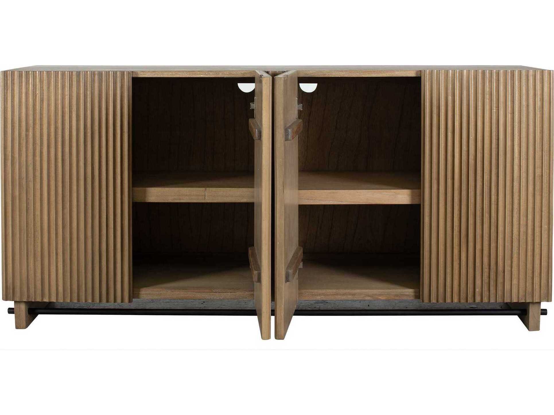 Uttermost Kellem 64" Mindi Wood Matte Black Sideboard