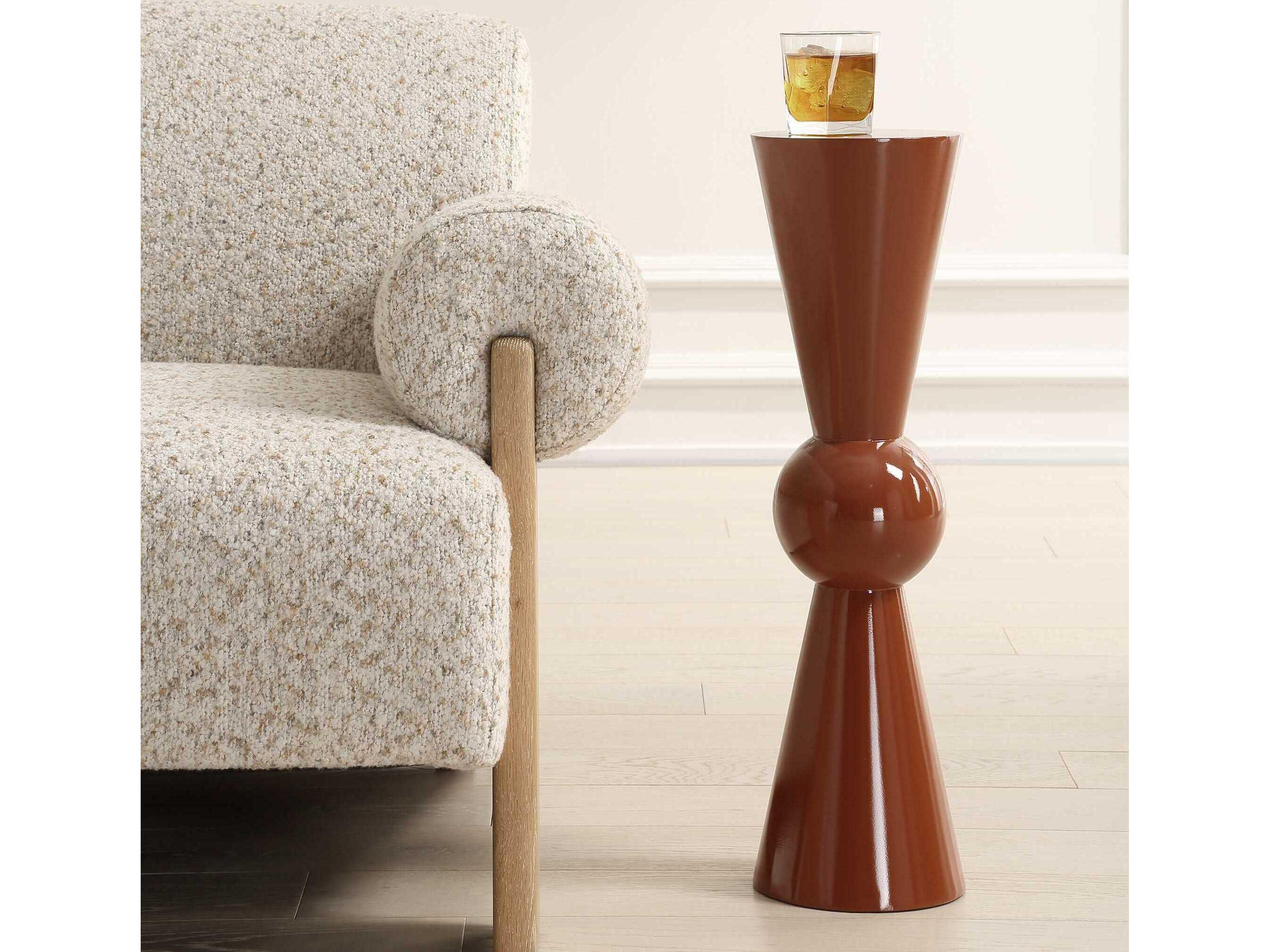 Uttermost Hepler Round Wood Terracotta End Table