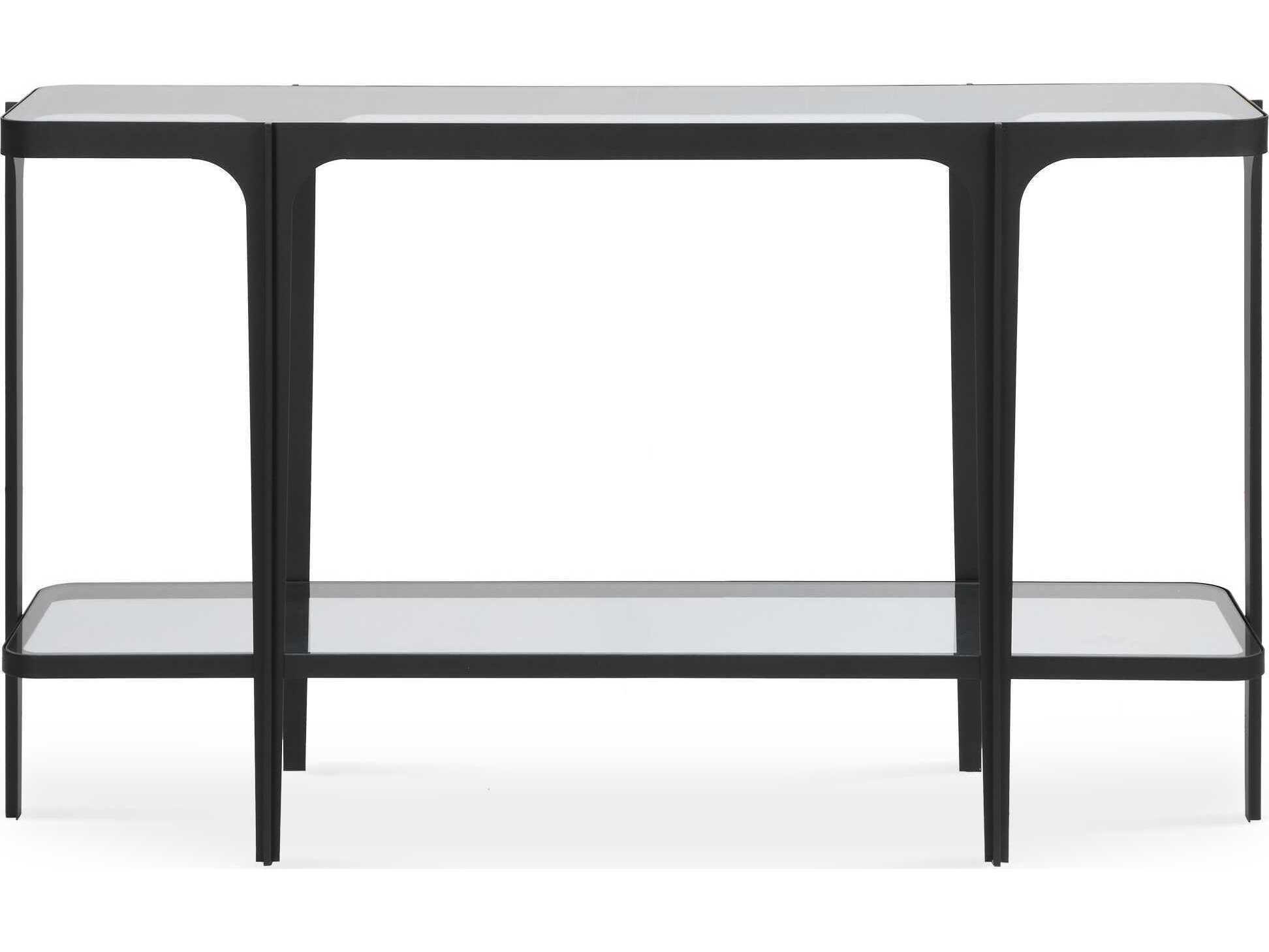Uttermost Atchison Rectangular Glass Satin Black Console Table