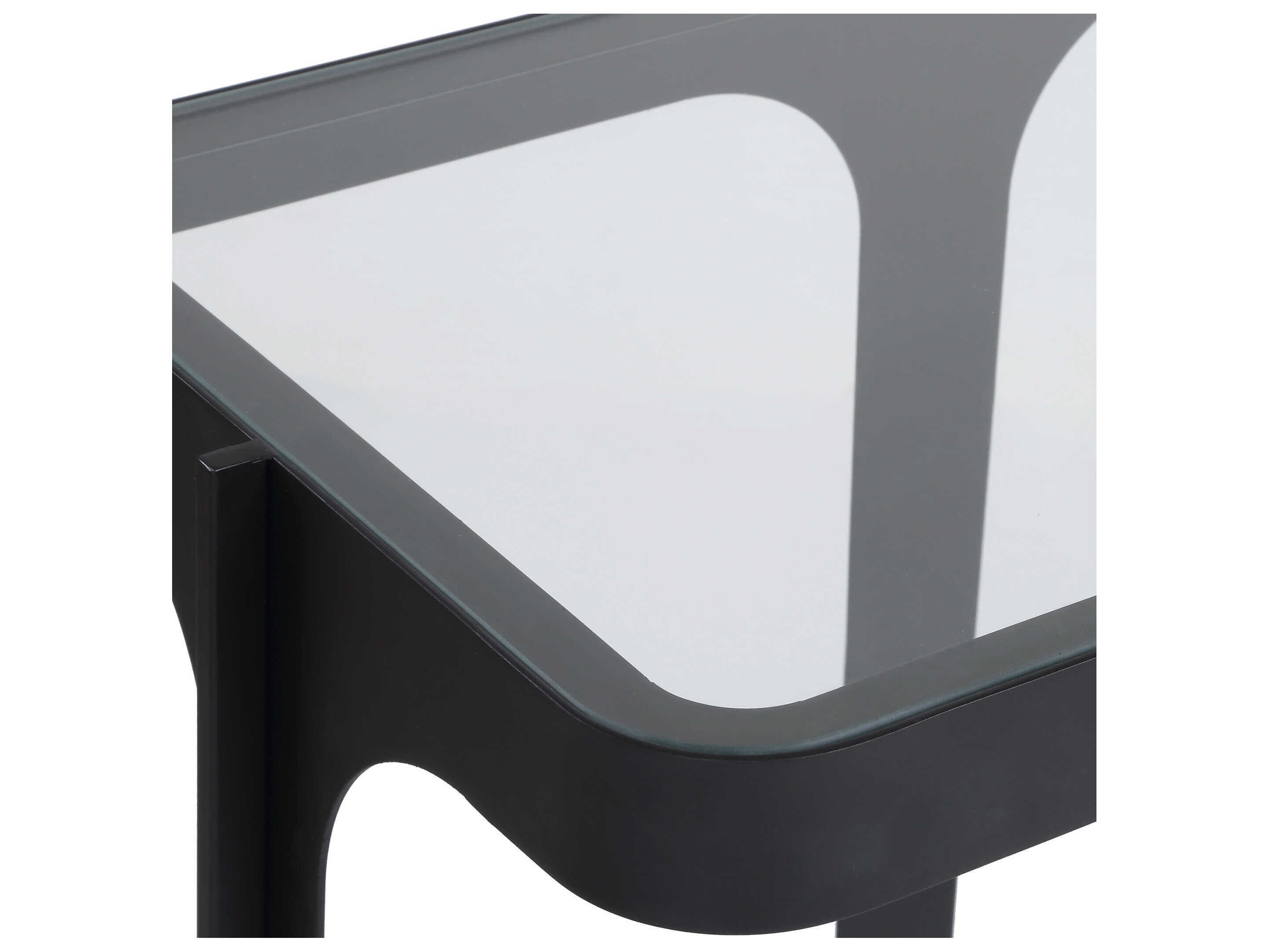 Uttermost Atchison Rectangular Glass Satin Black Console Table