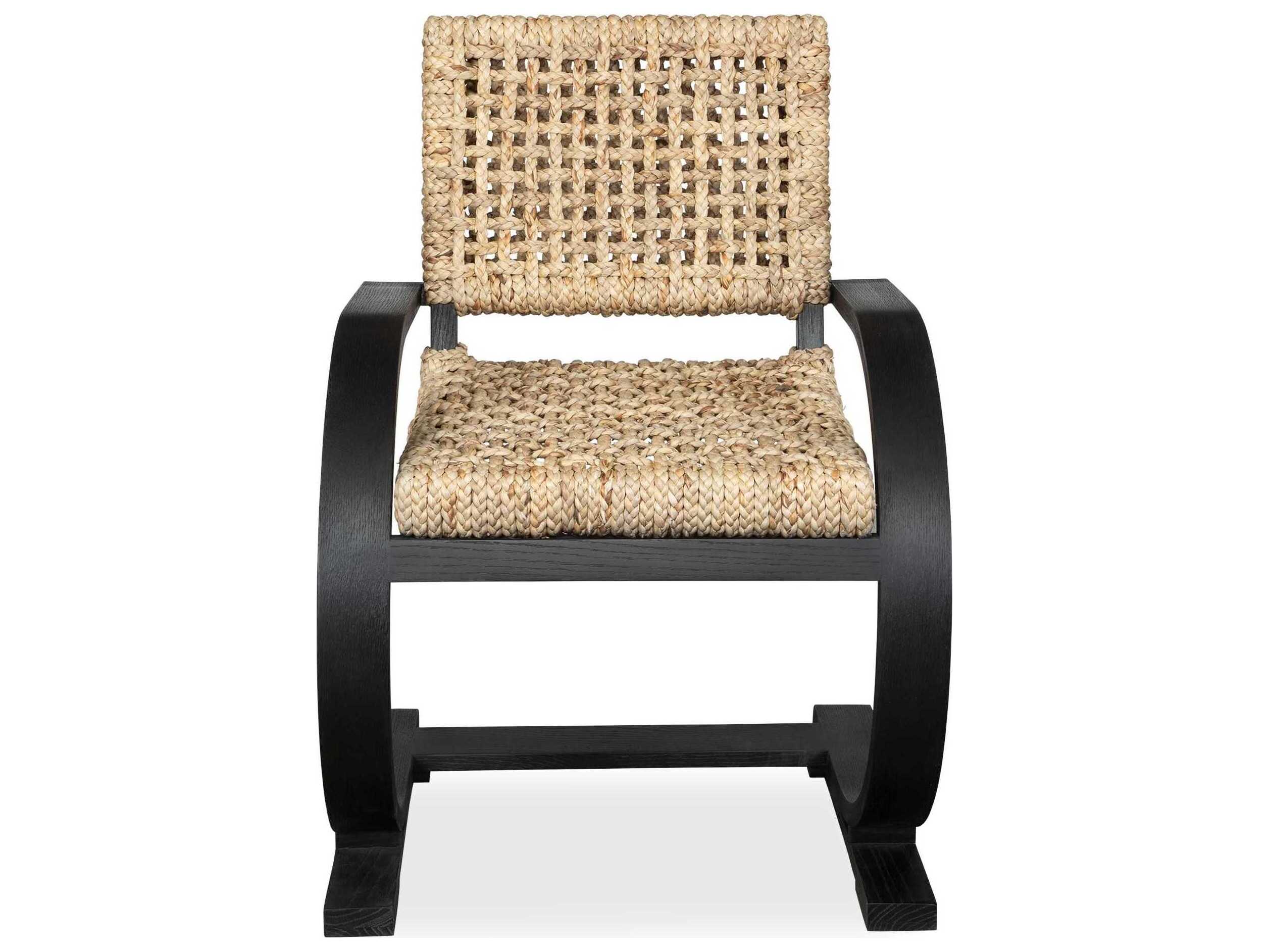 Uttermost Rehema Oak Wood Black Arm Dining Chair