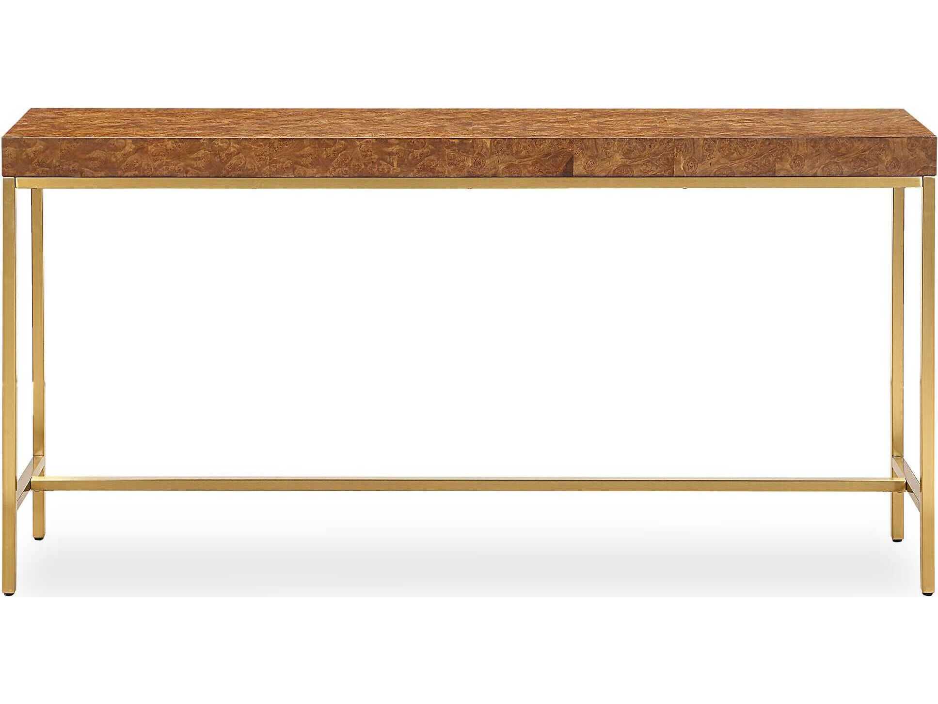 Uttermost Moran Rectangular Wood Natural Gold Console Table