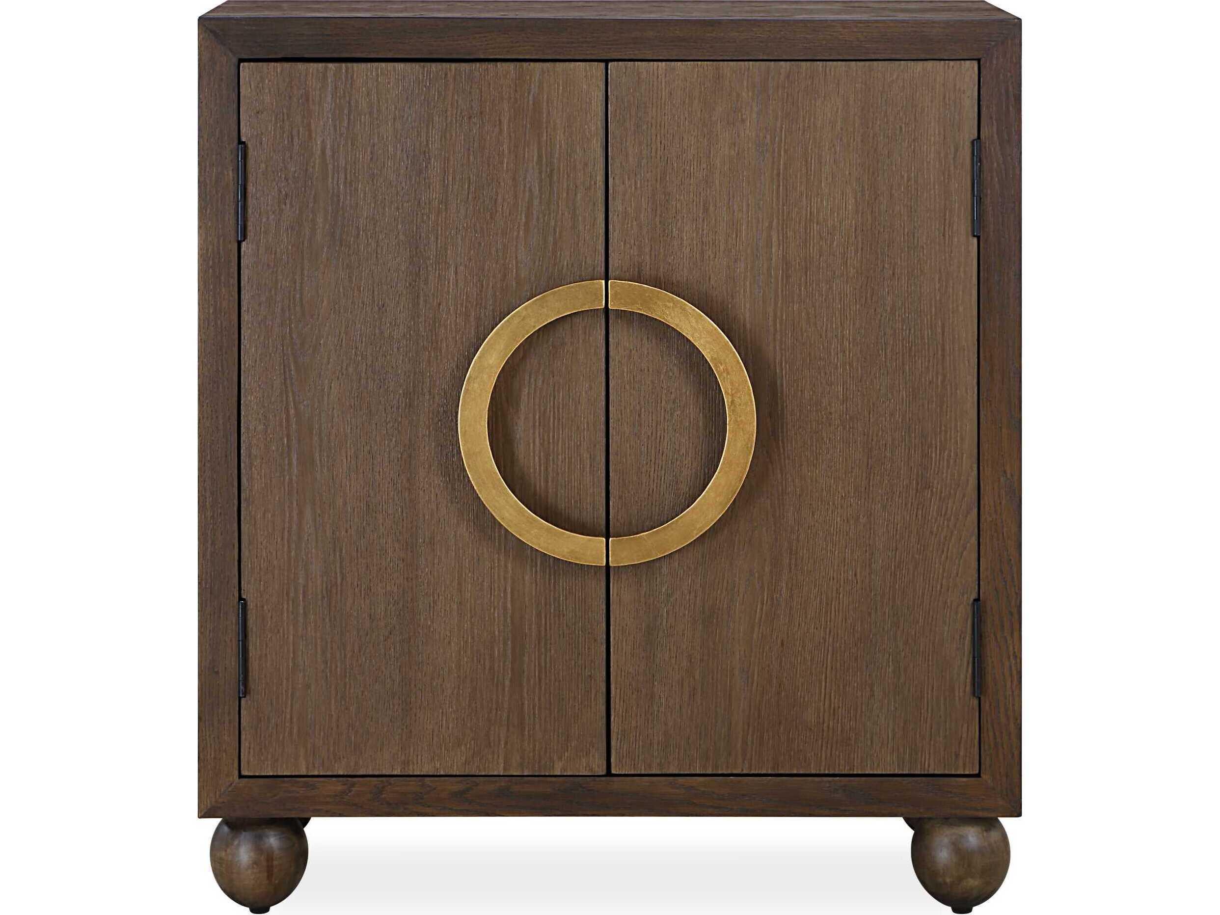 Uttermost Mayenne Oak Warm Brass Accent Chest