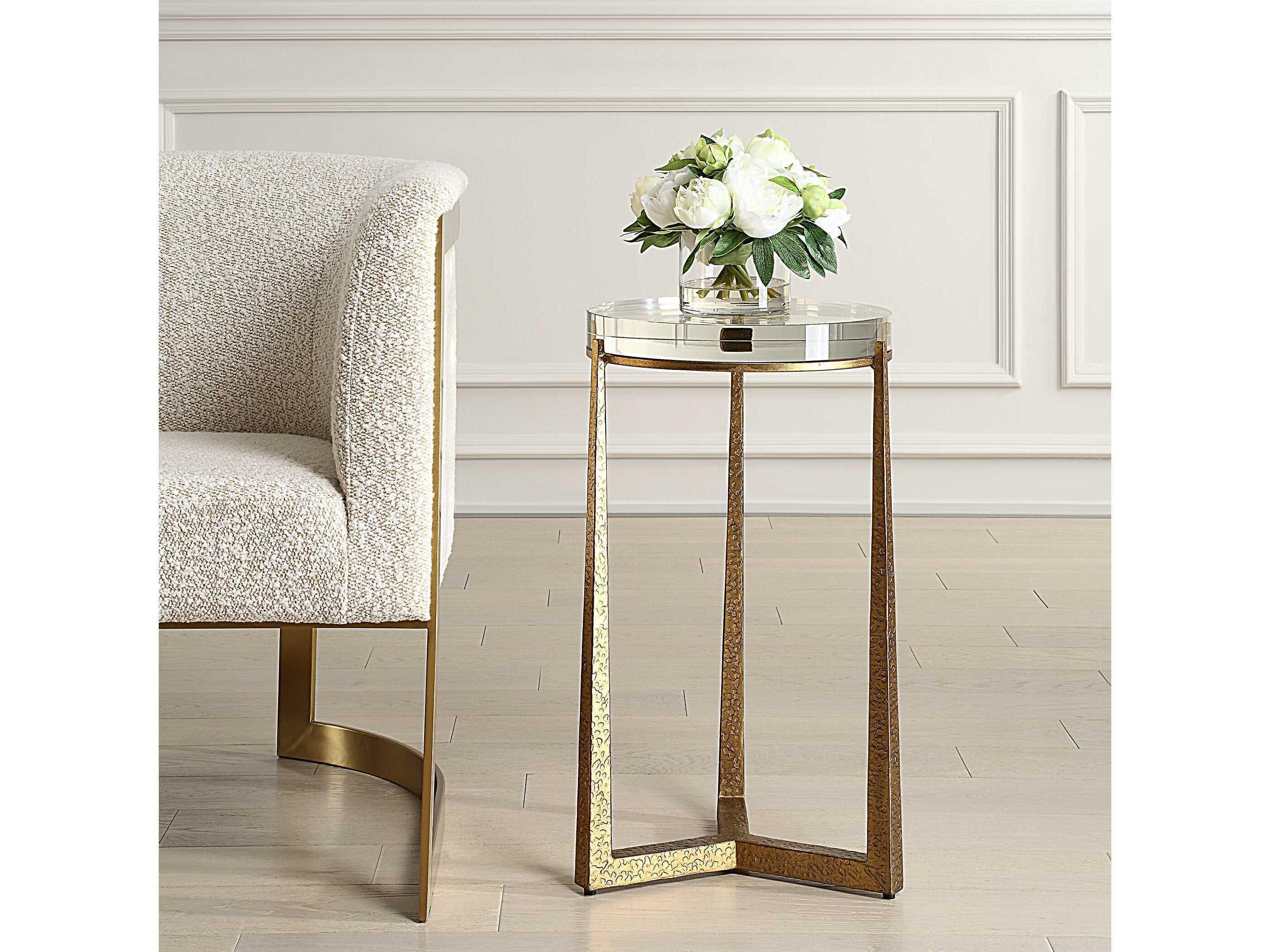 Uttermost Midas Round Gold End Table
