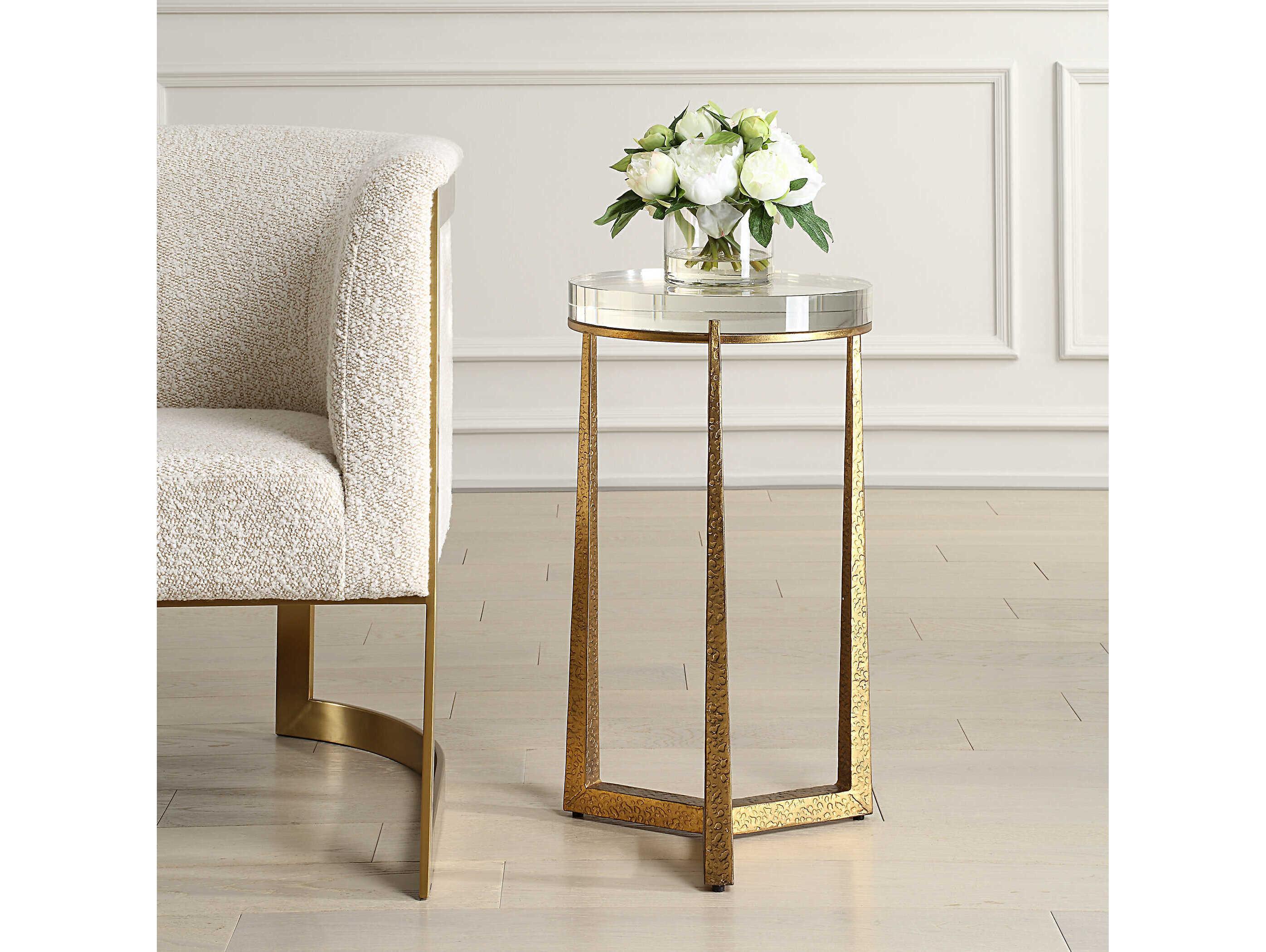 Uttermost Midas Round Gold End Table