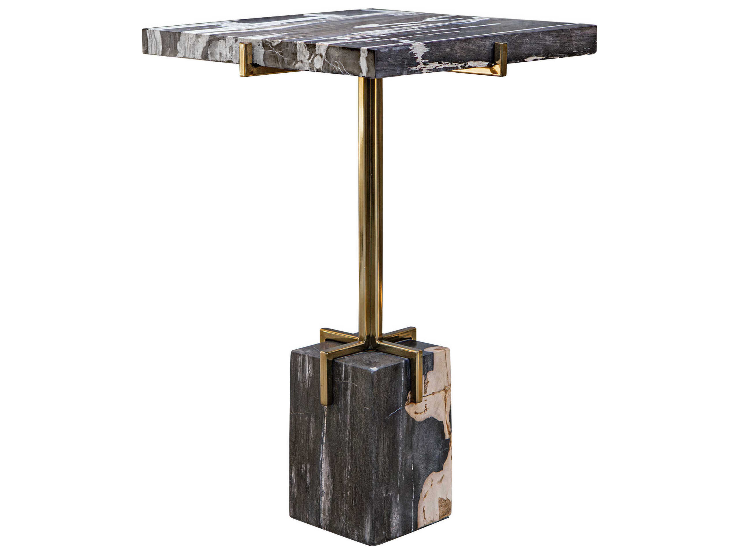 Uttermost Rowman Square Wood Natural Gold End Table