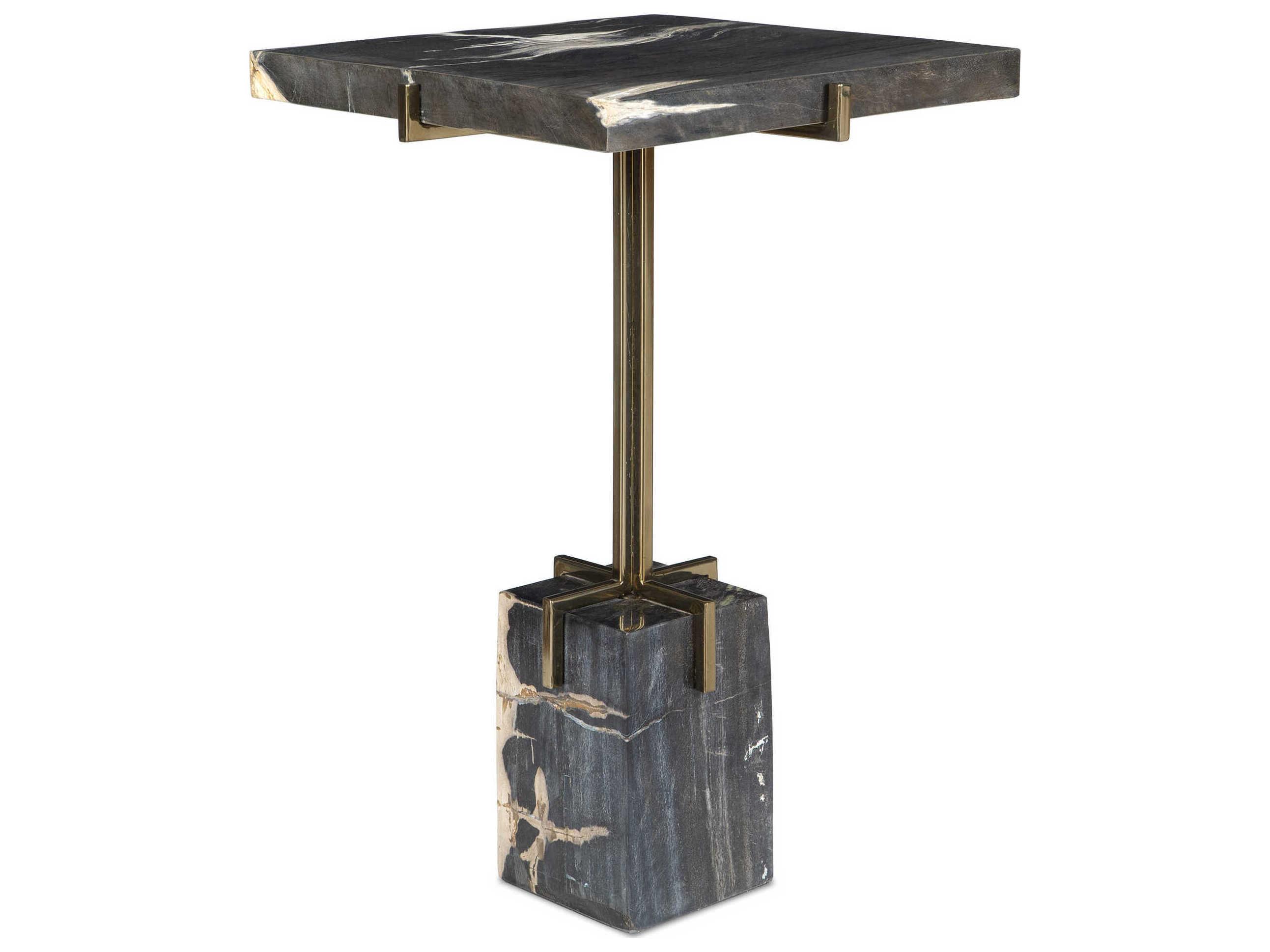 Uttermost Rowman Square Wood Natural Gold End Table