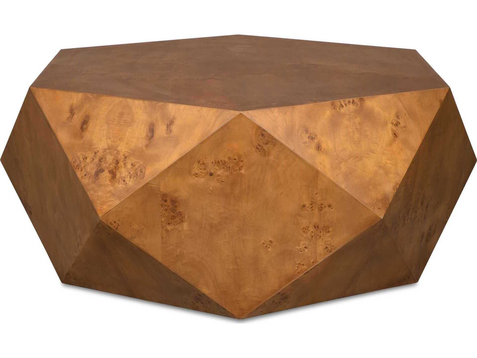 Uttermost Hughes Hexagon Wood Caramel Coffee Table