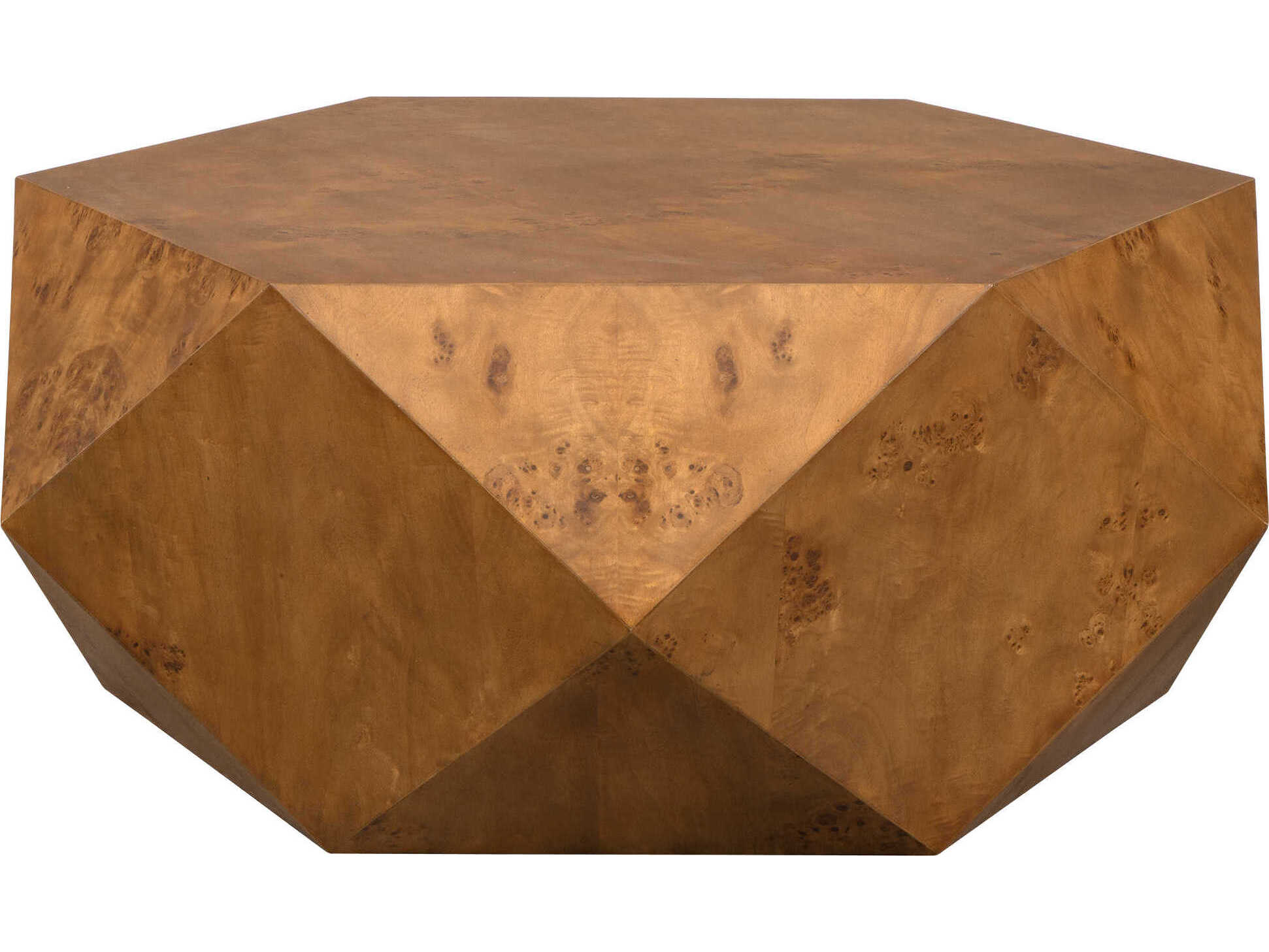 Uttermost Hughes Hexagon Wood Caramel Coffee Table