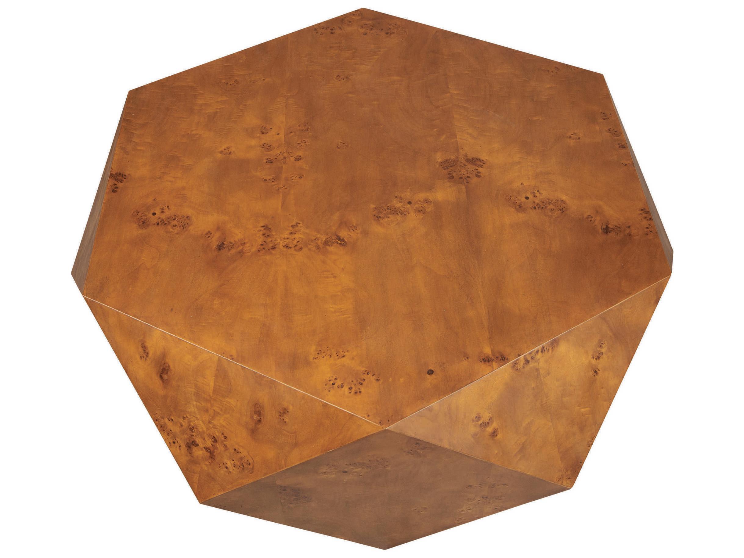 Uttermost Hughes Hexagon Wood Caramel Coffee Table