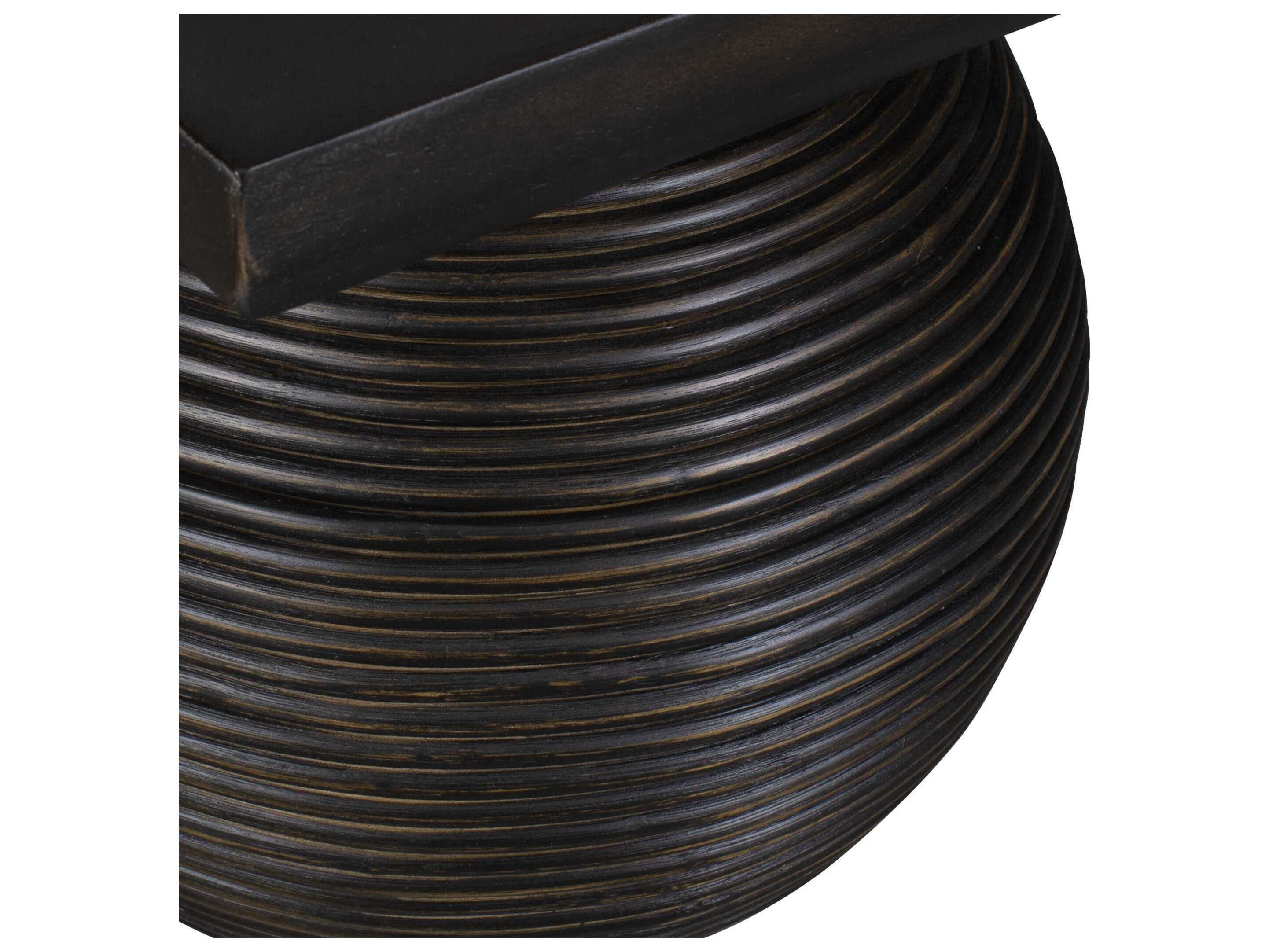 Uttermost Kasson Square Wood Distressed Black Coffee Table