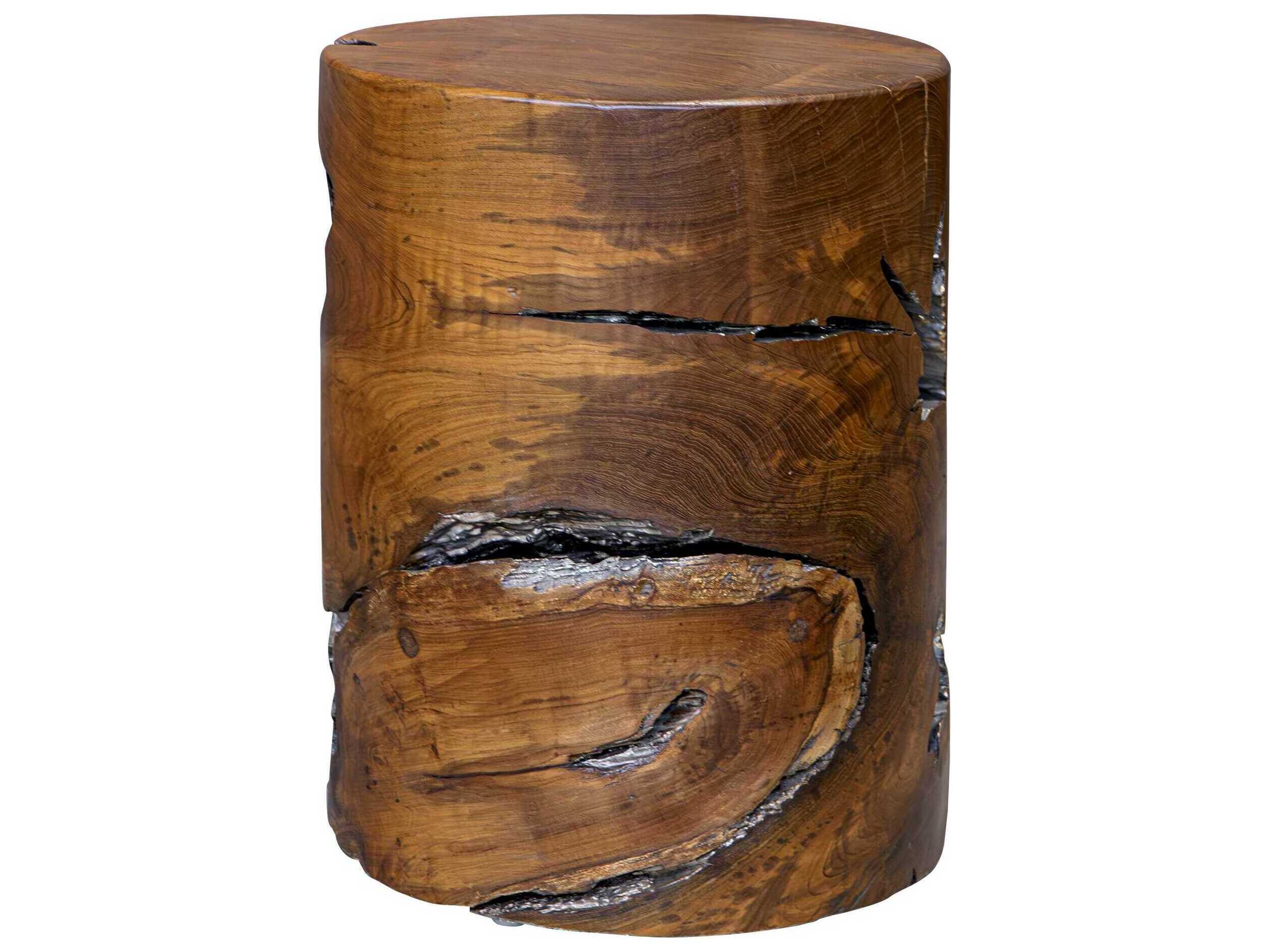 Uttermost Rafe Natural antique Silver Brown Accent Stool