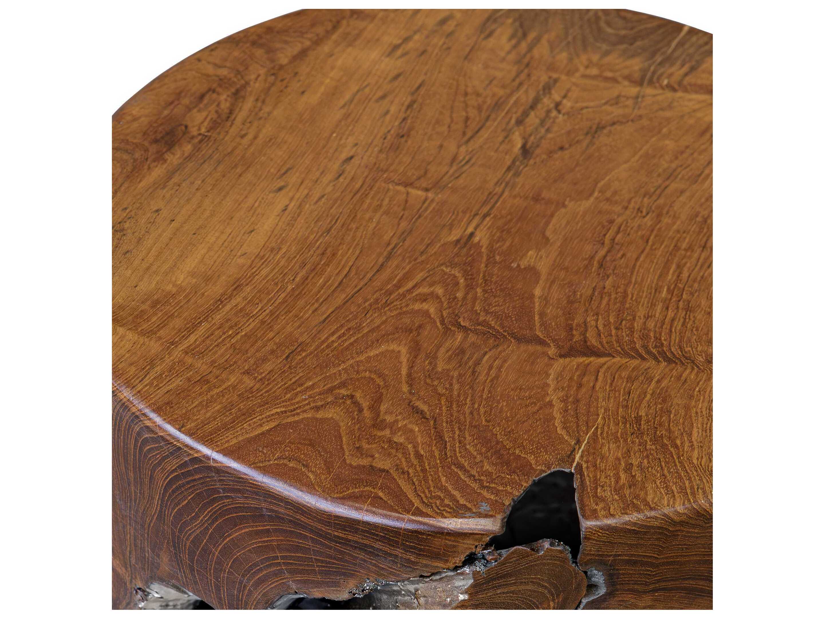 Uttermost Rafe Natural antique Silver Brown Accent Stool