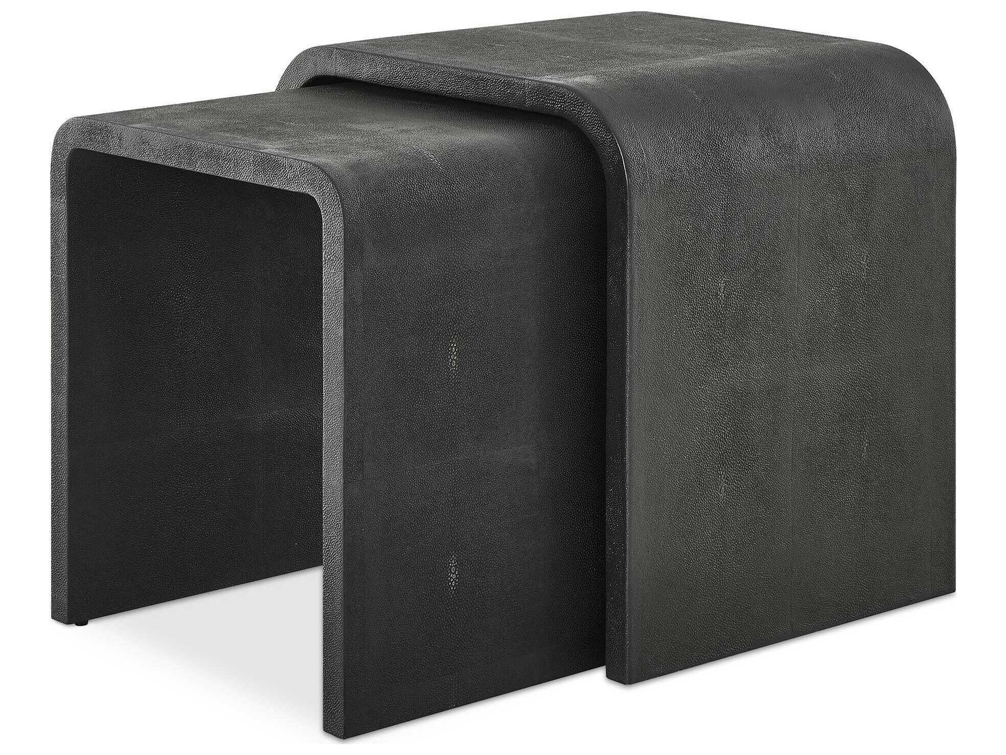 Uttermost Interpose Square Faux Leather Gray End Table