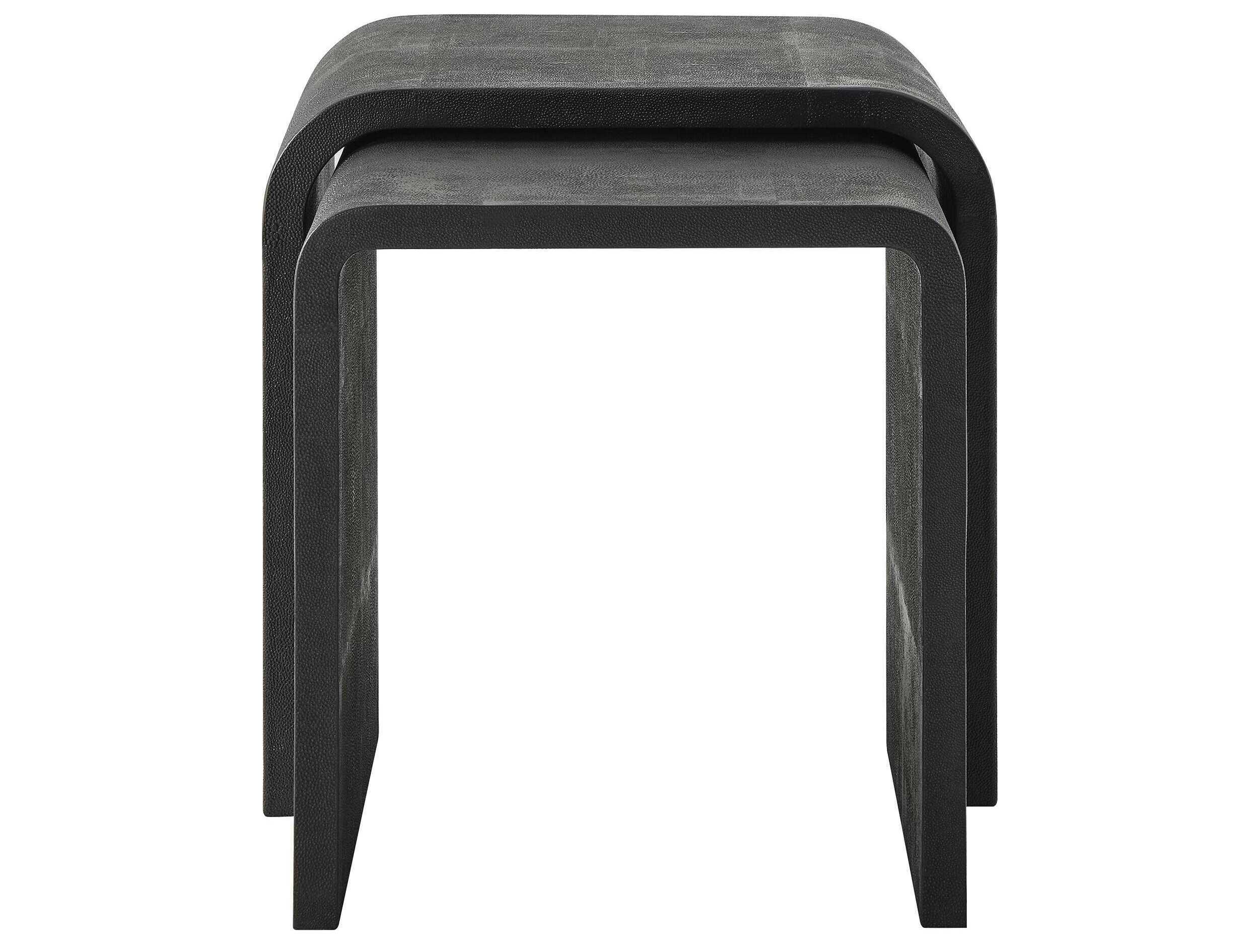 Uttermost Interpose Square Faux Leather Gray End Table
