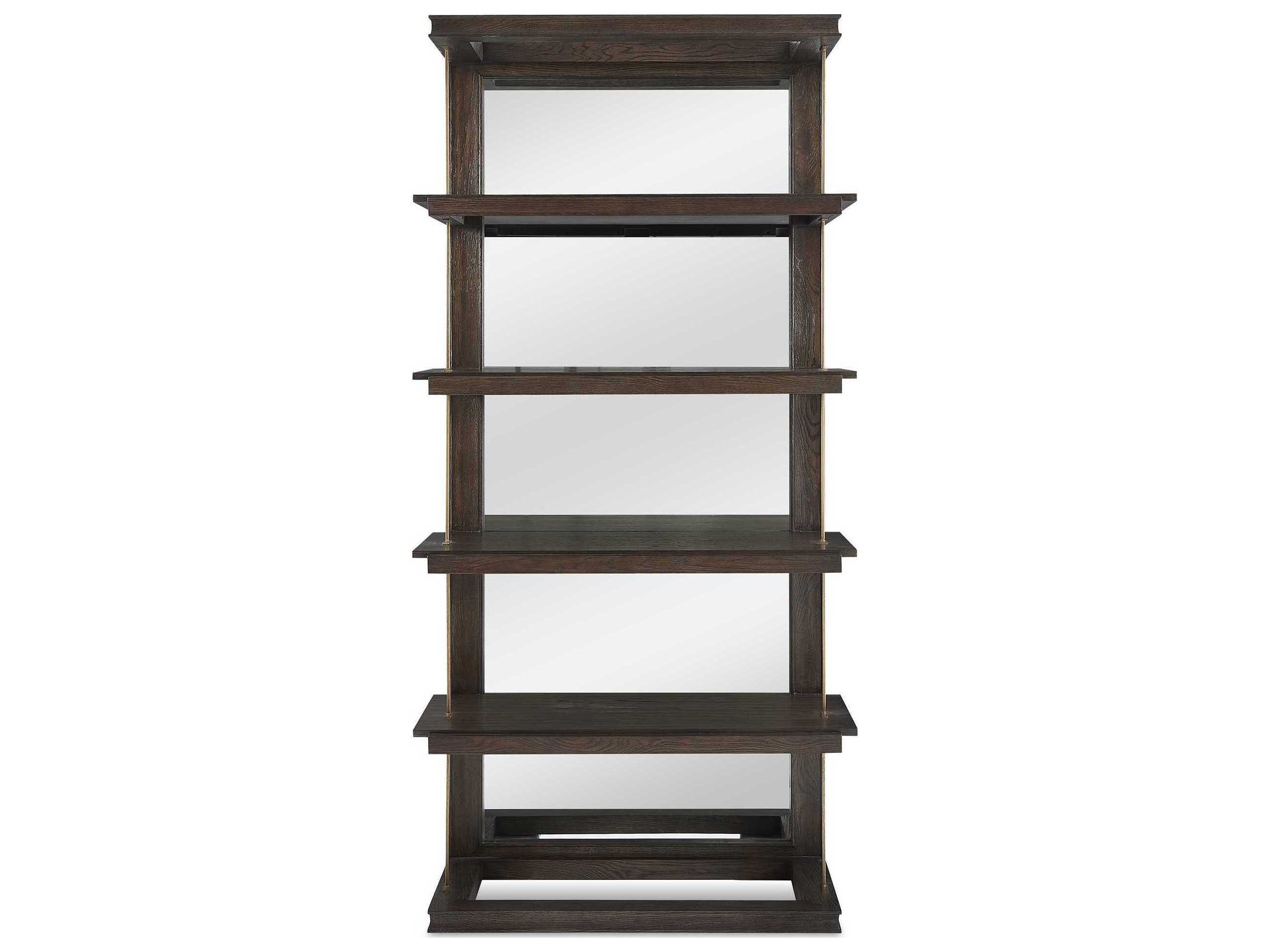 Uttermost Kai Dark Walnut Gold Bookcase