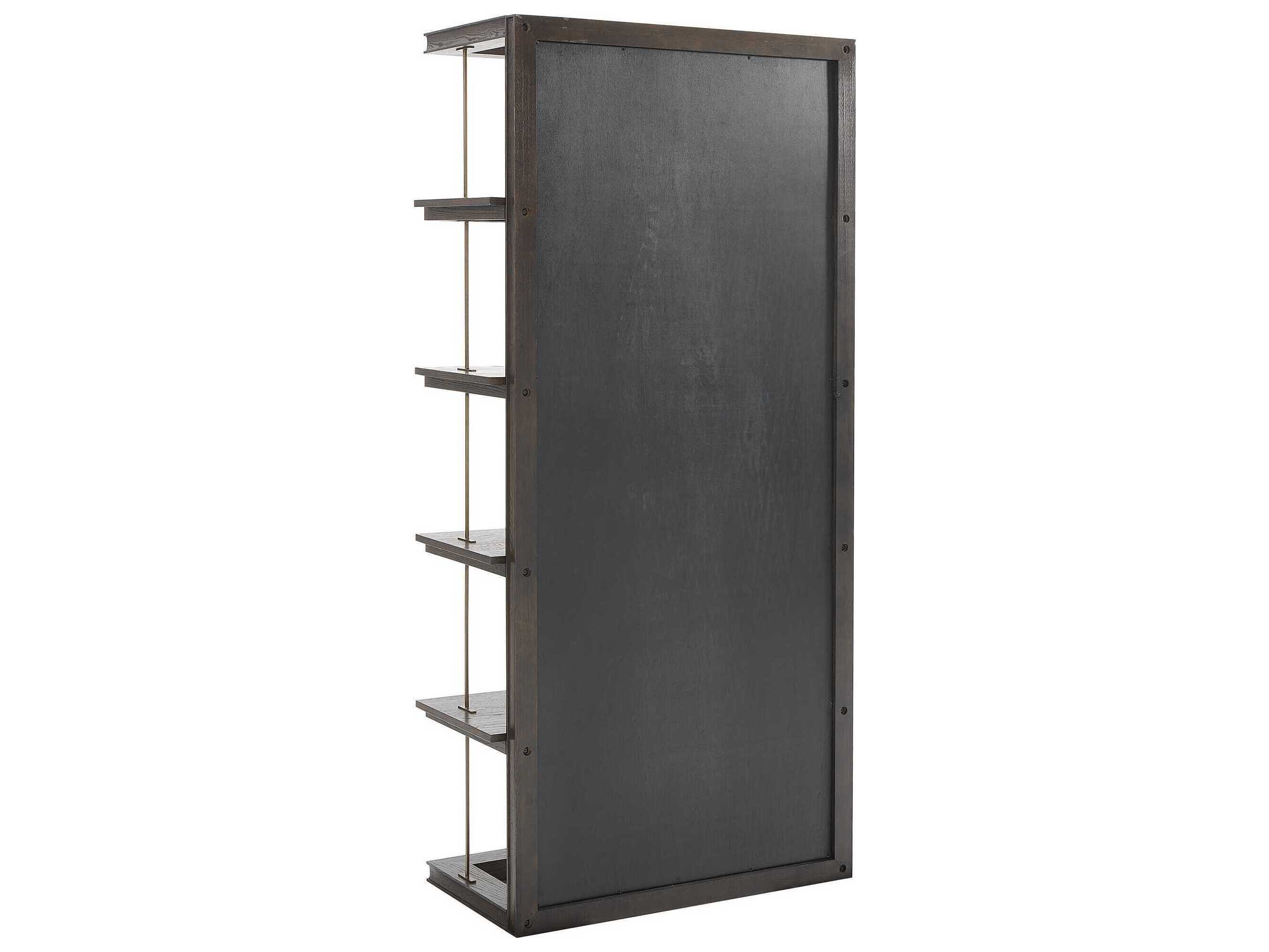 Uttermost Kai Dark Walnut Gold Bookcase