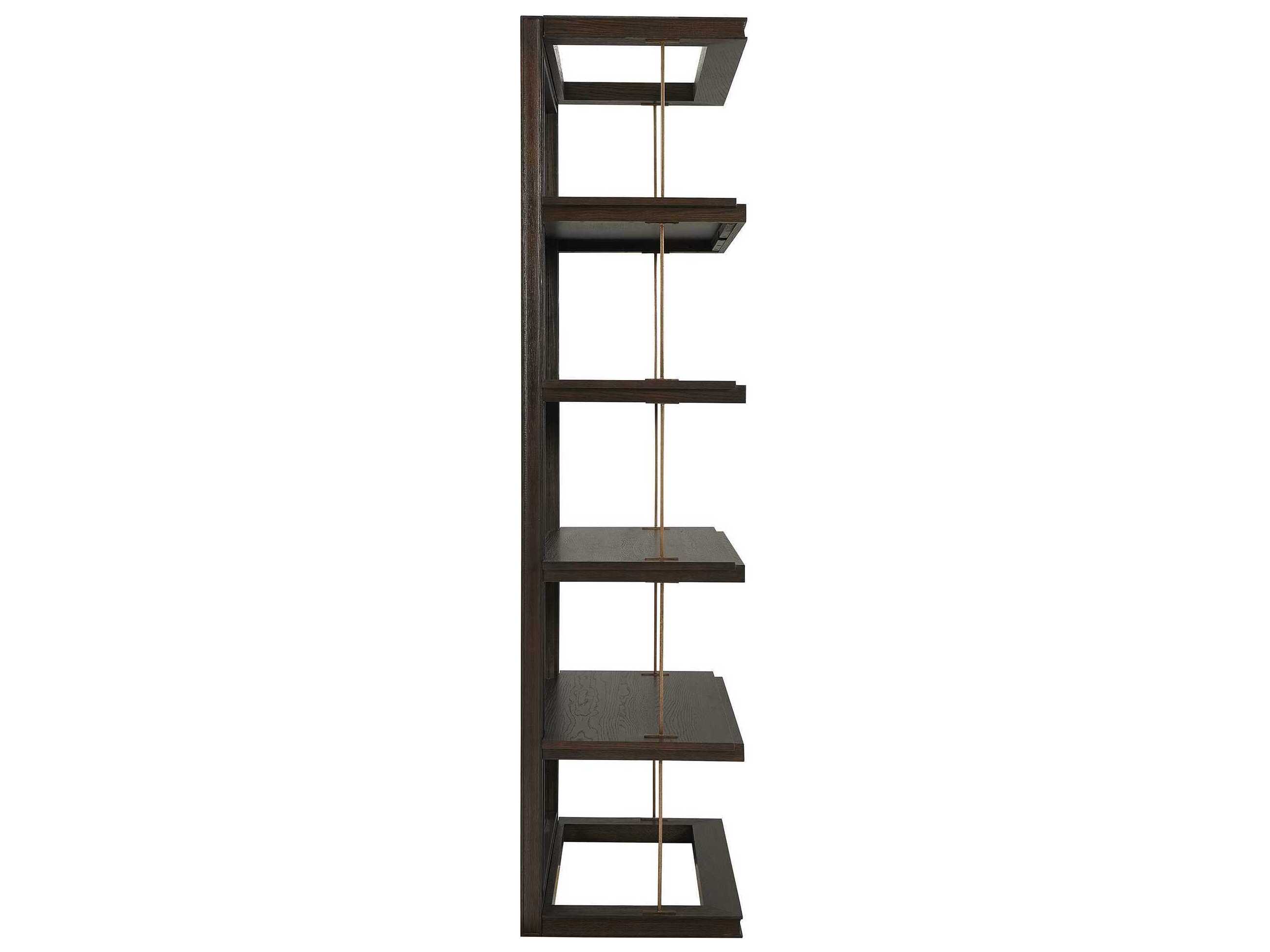Uttermost Kai Dark Walnut Gold Bookcase
