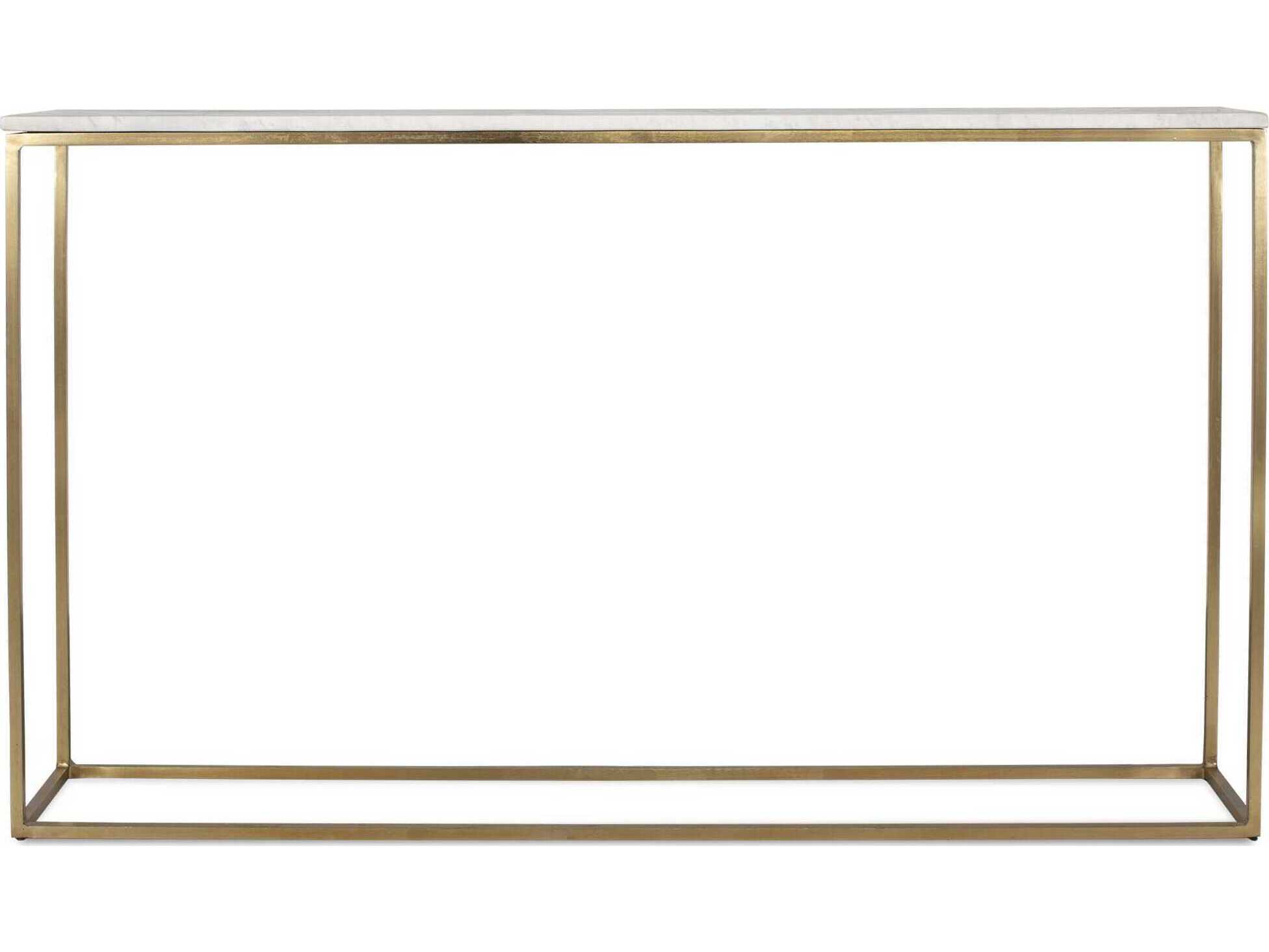 Uttermost Redmond Rectangular Marble Brass Console Table