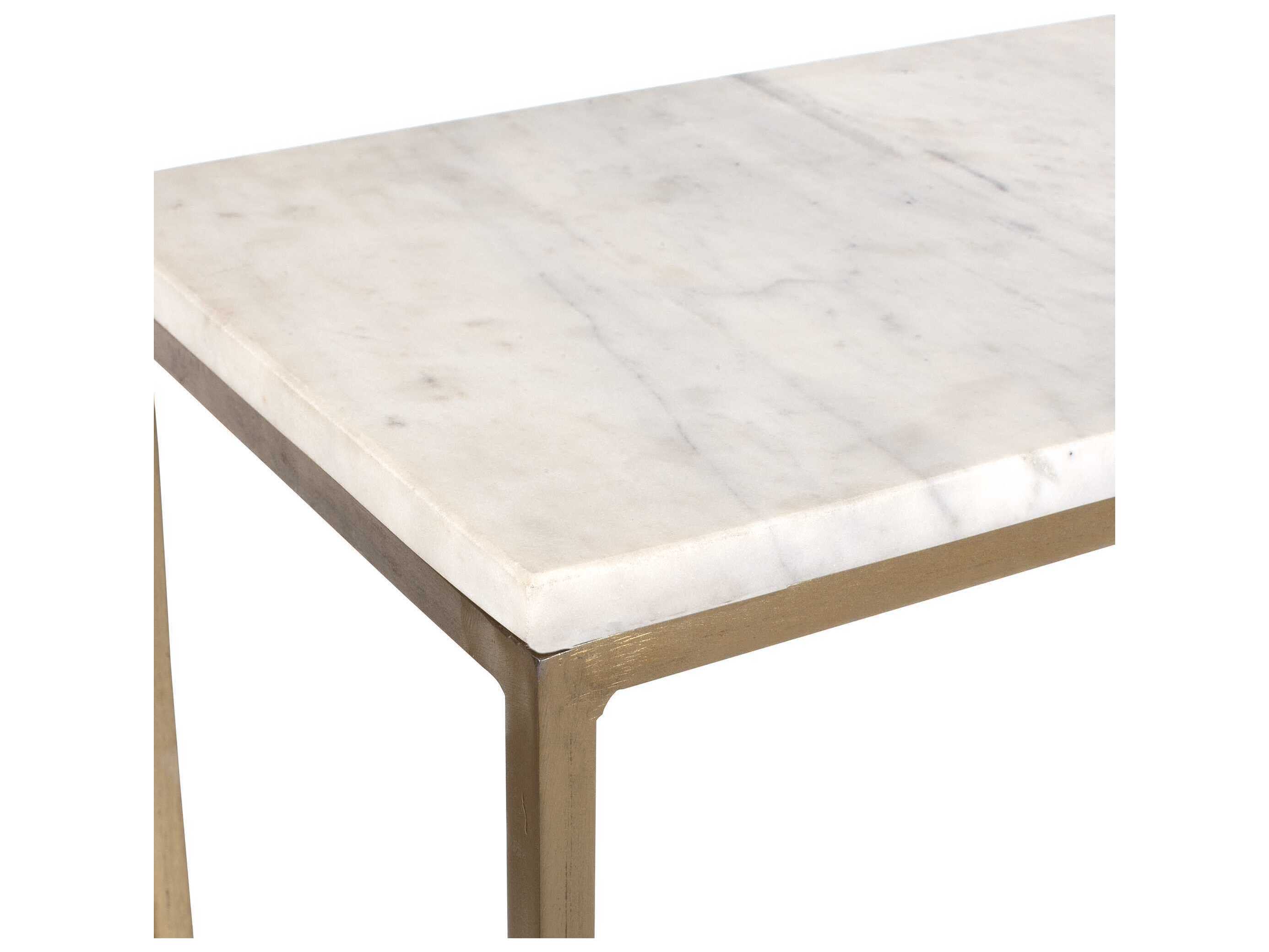 Uttermost Redmond Rectangular Marble Brass Console Table