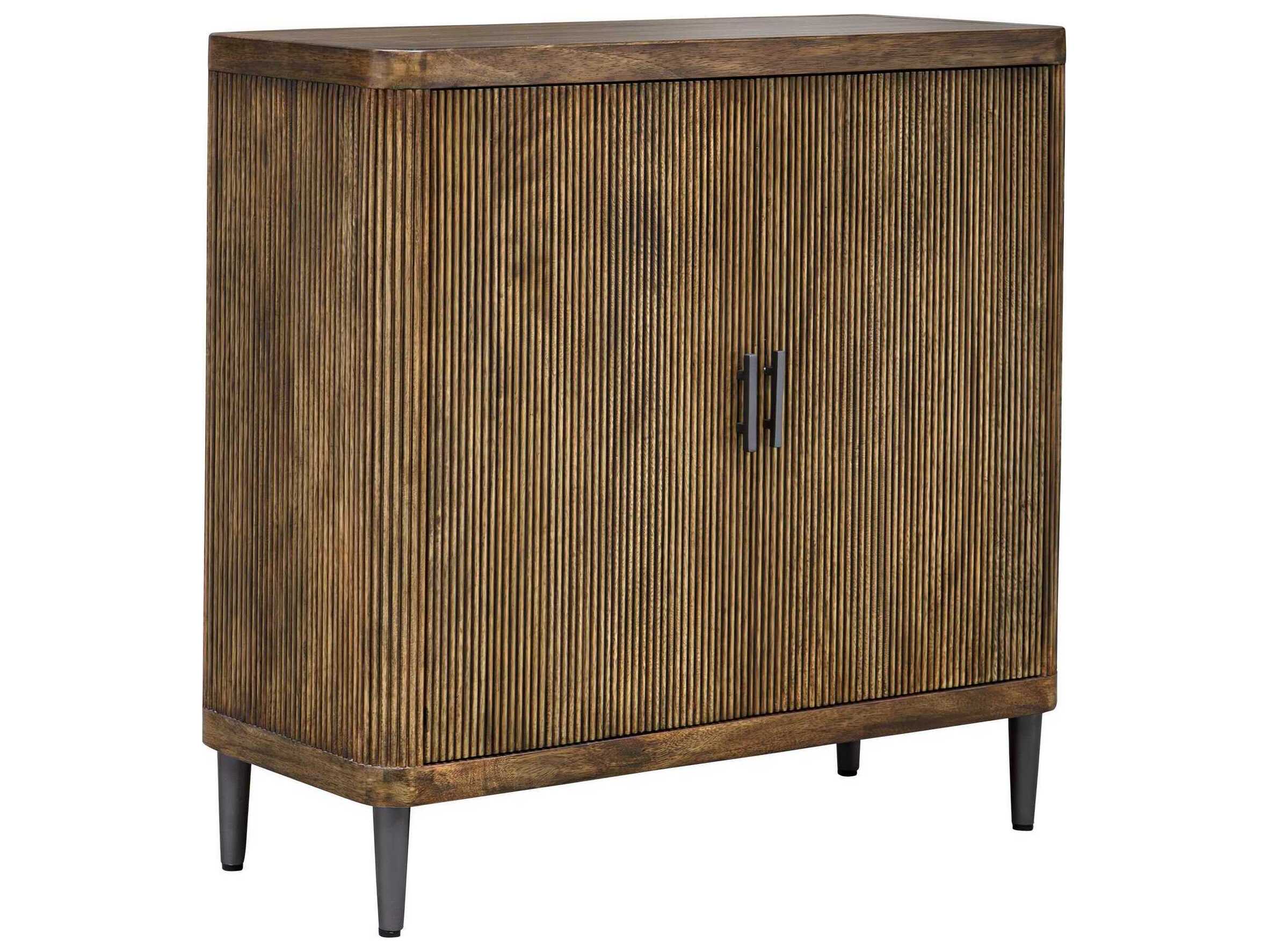 Uttermost Pinstripe Natural Brown Mango Wood Accent Chest
