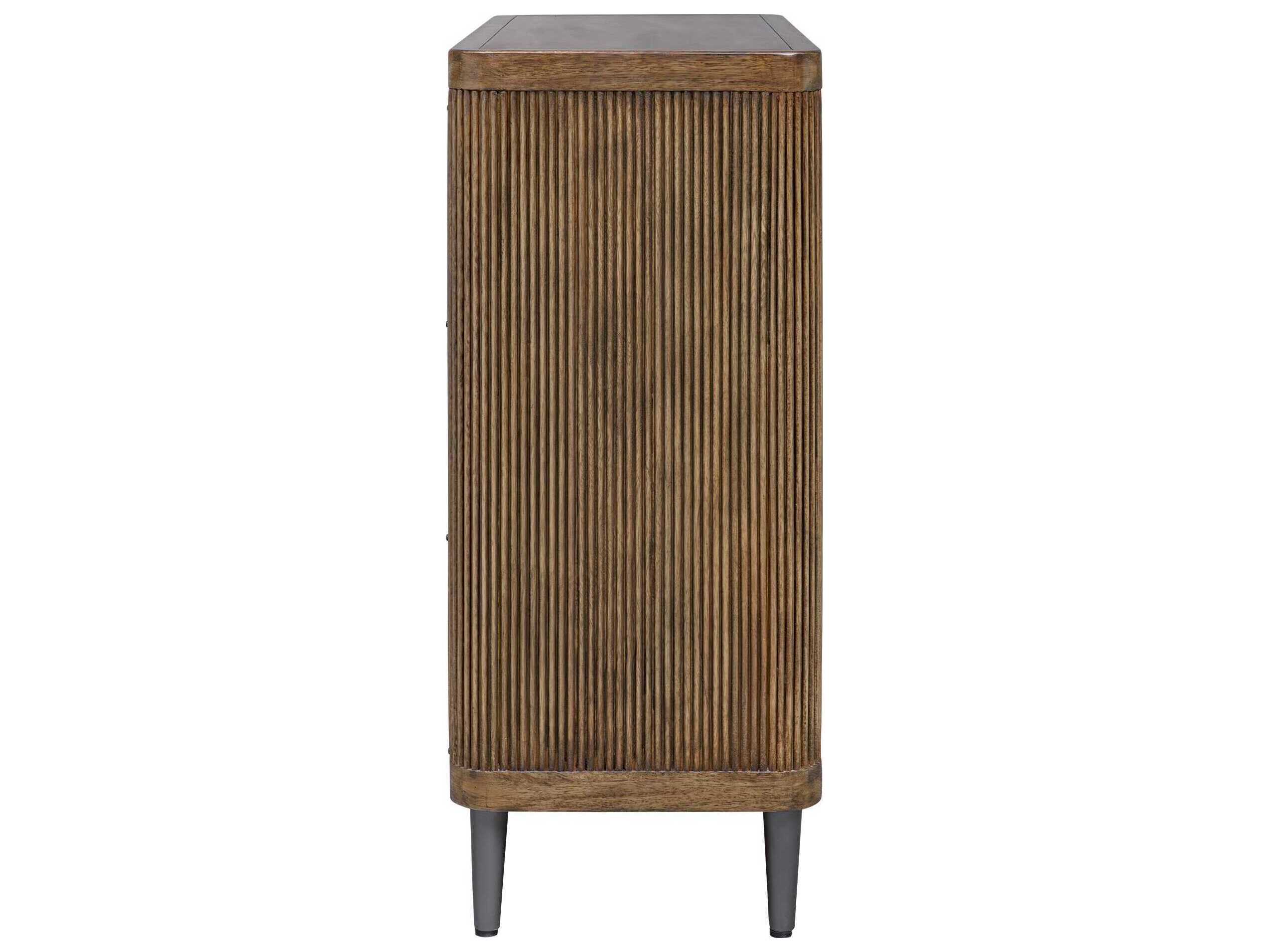 Uttermost Pinstripe Natural Brown Mango Wood Accent Chest